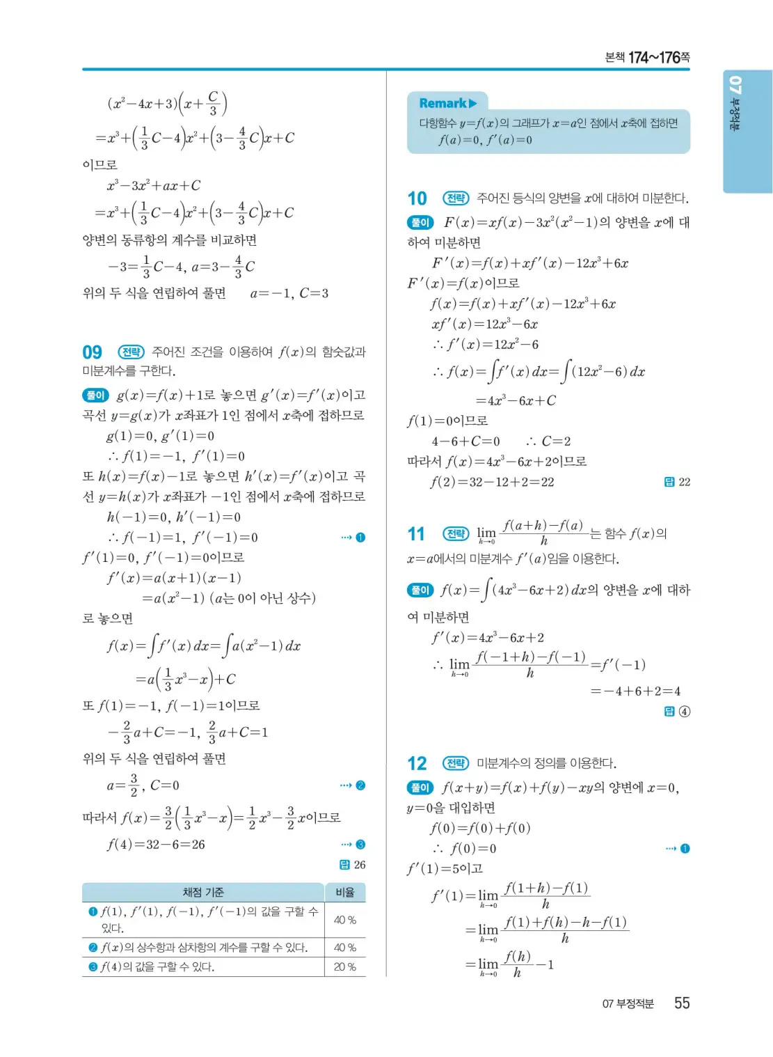 개념쎈 미적분 1 답지 55페이지