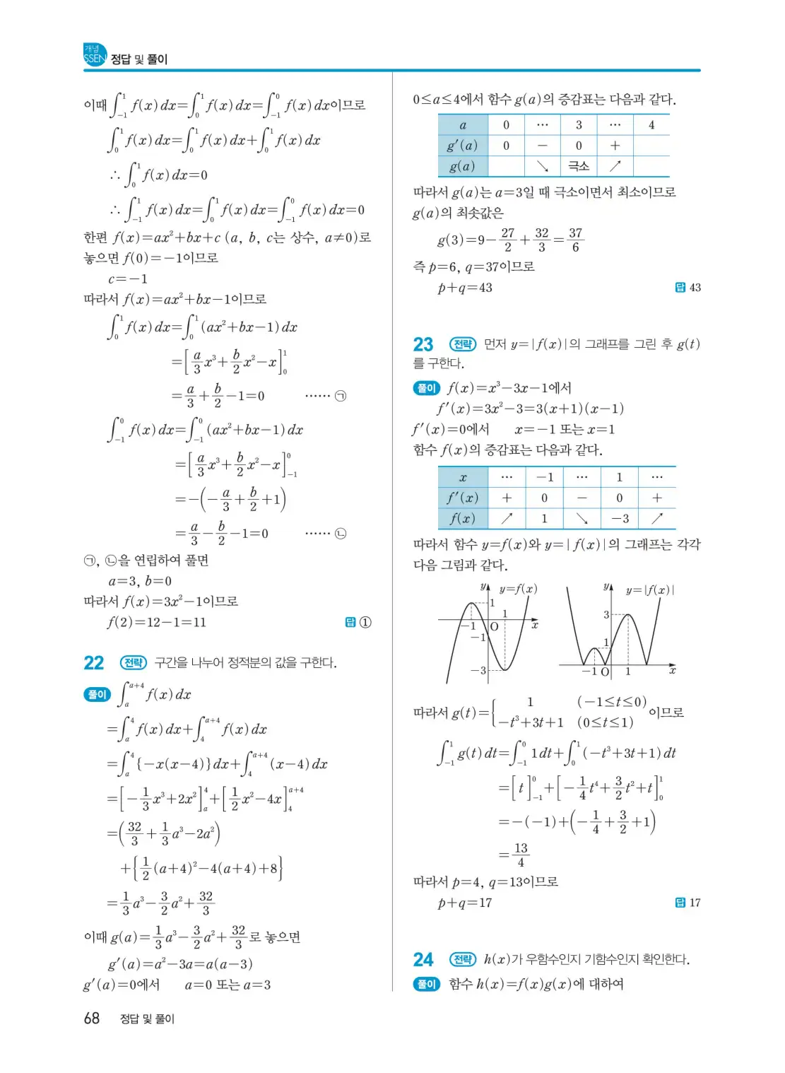 개념쎈 미적분 1 답지 68페이지