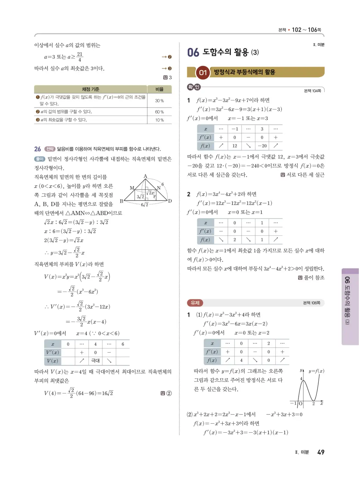 개념쎈 라이트 미적분 1 답지 49페이지