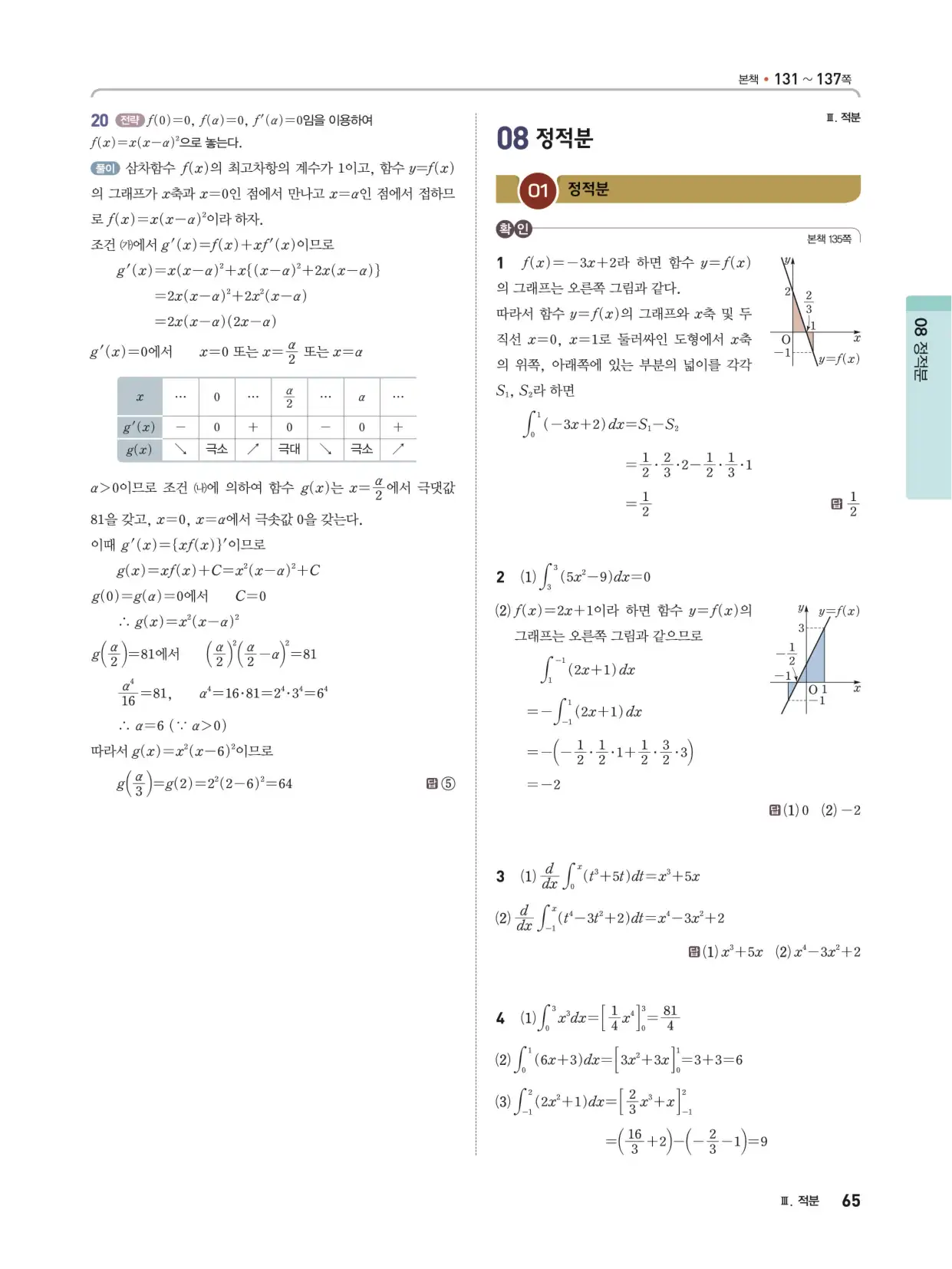 개념쎈 라이트 미적분 1 답지 65페이지
