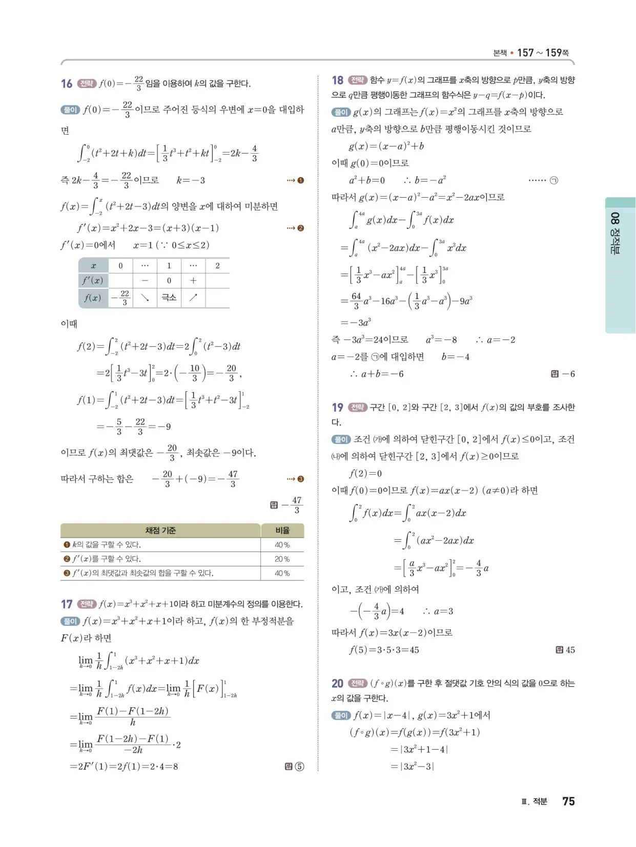 개념쎈 라이트 미적분 1 답지 75페이지