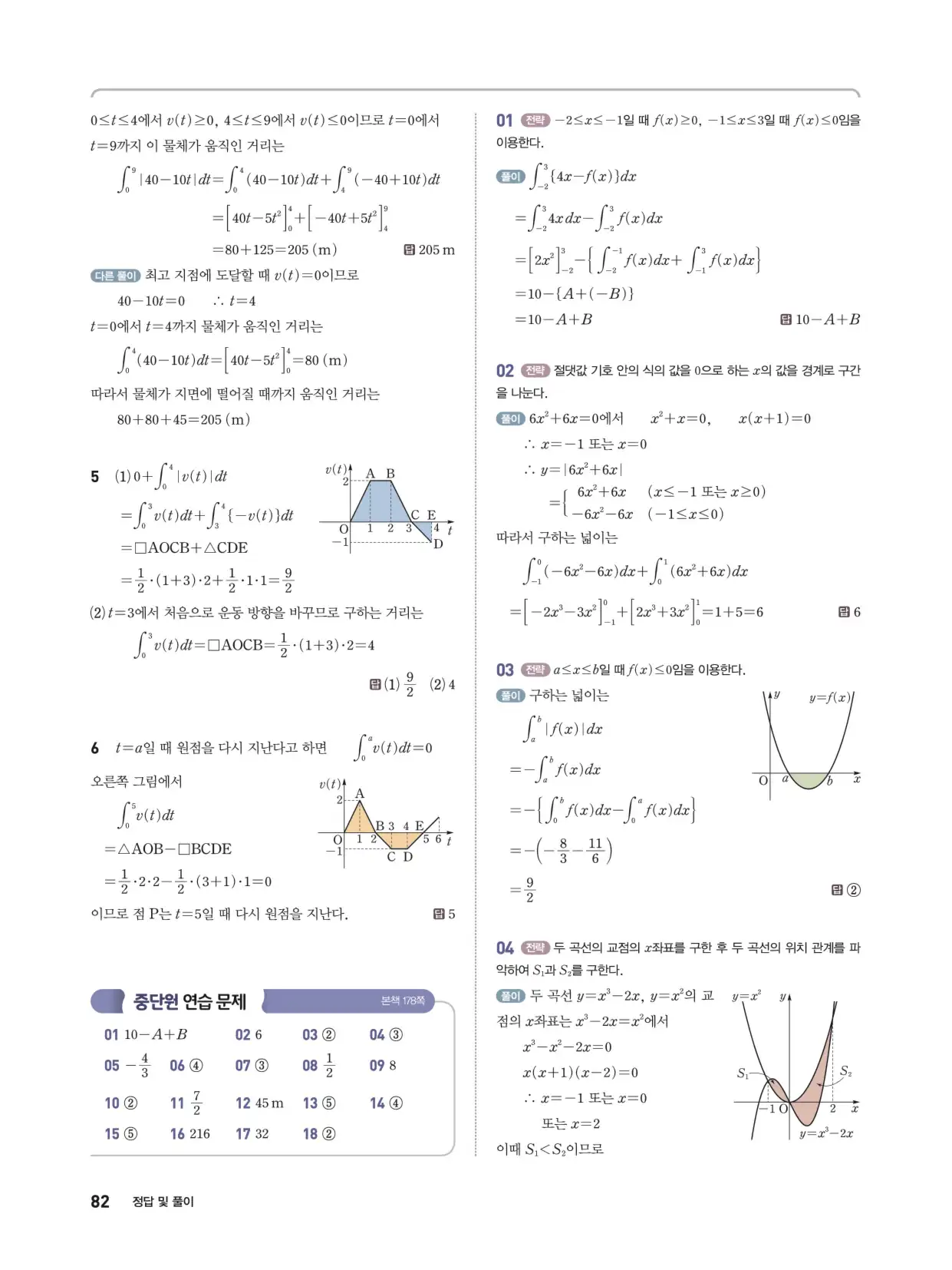개념쎈 라이트 미적분 1 답지 82페이지
