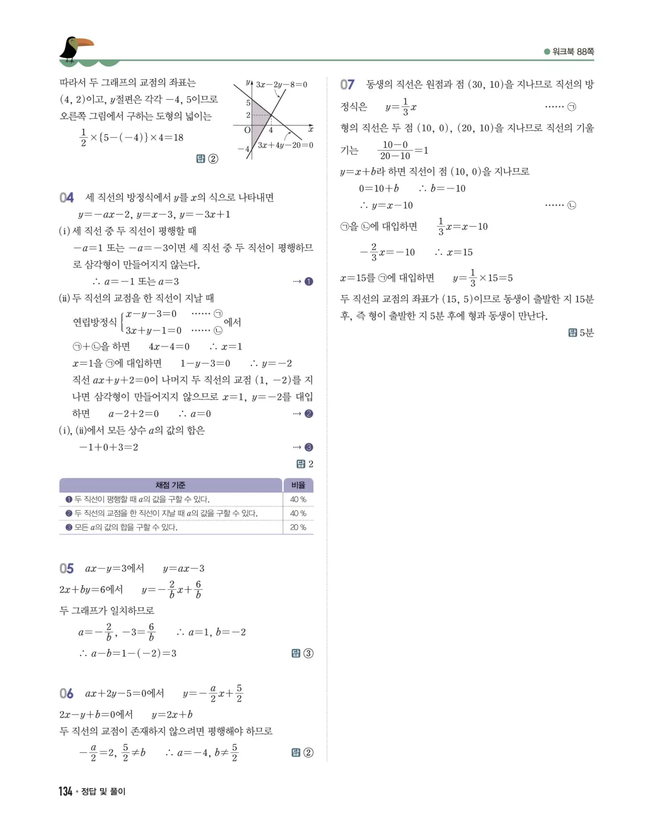 개념쎈 중2-1 답지 134페이지
