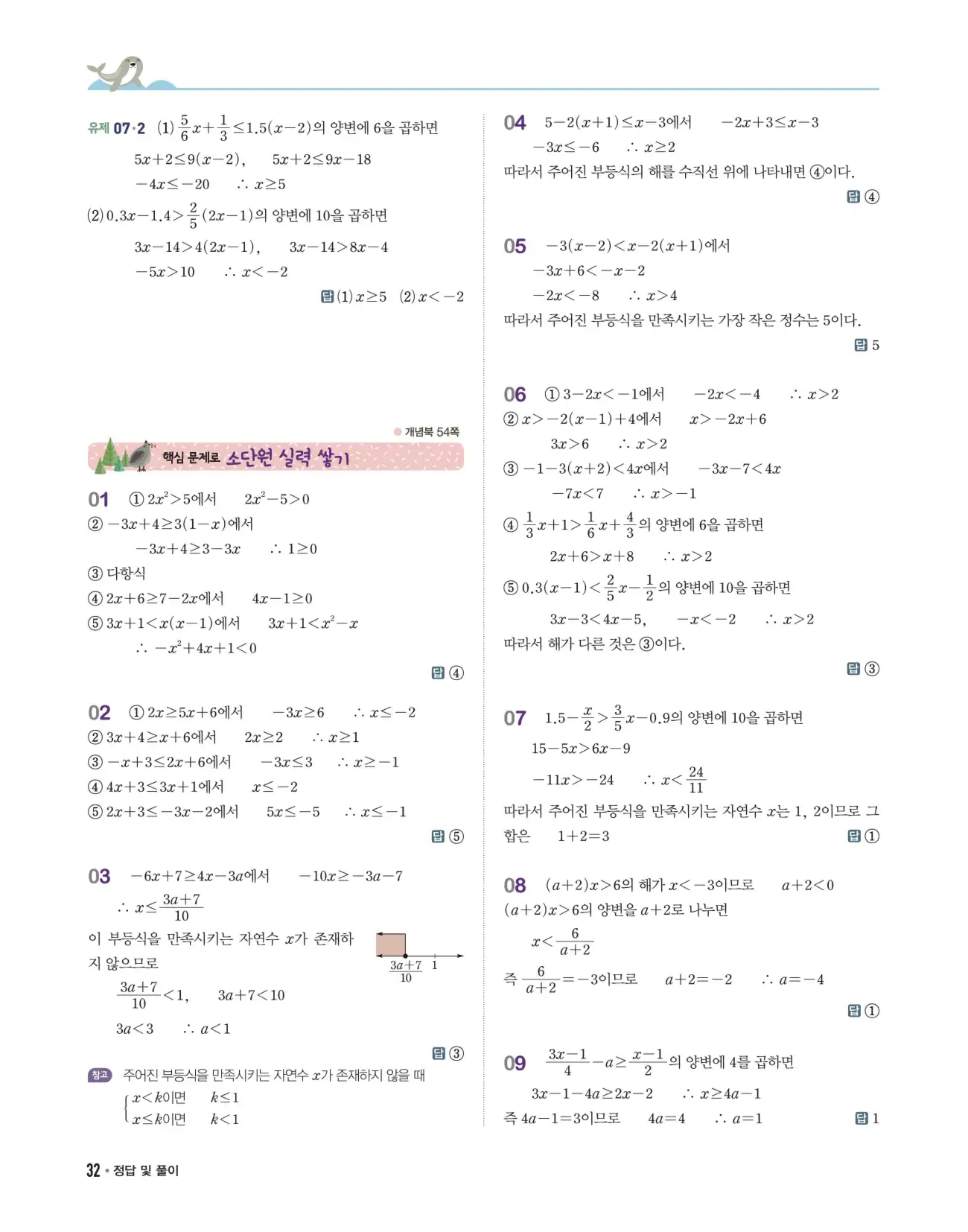 개념쎈 중2-1 답지 32페이지