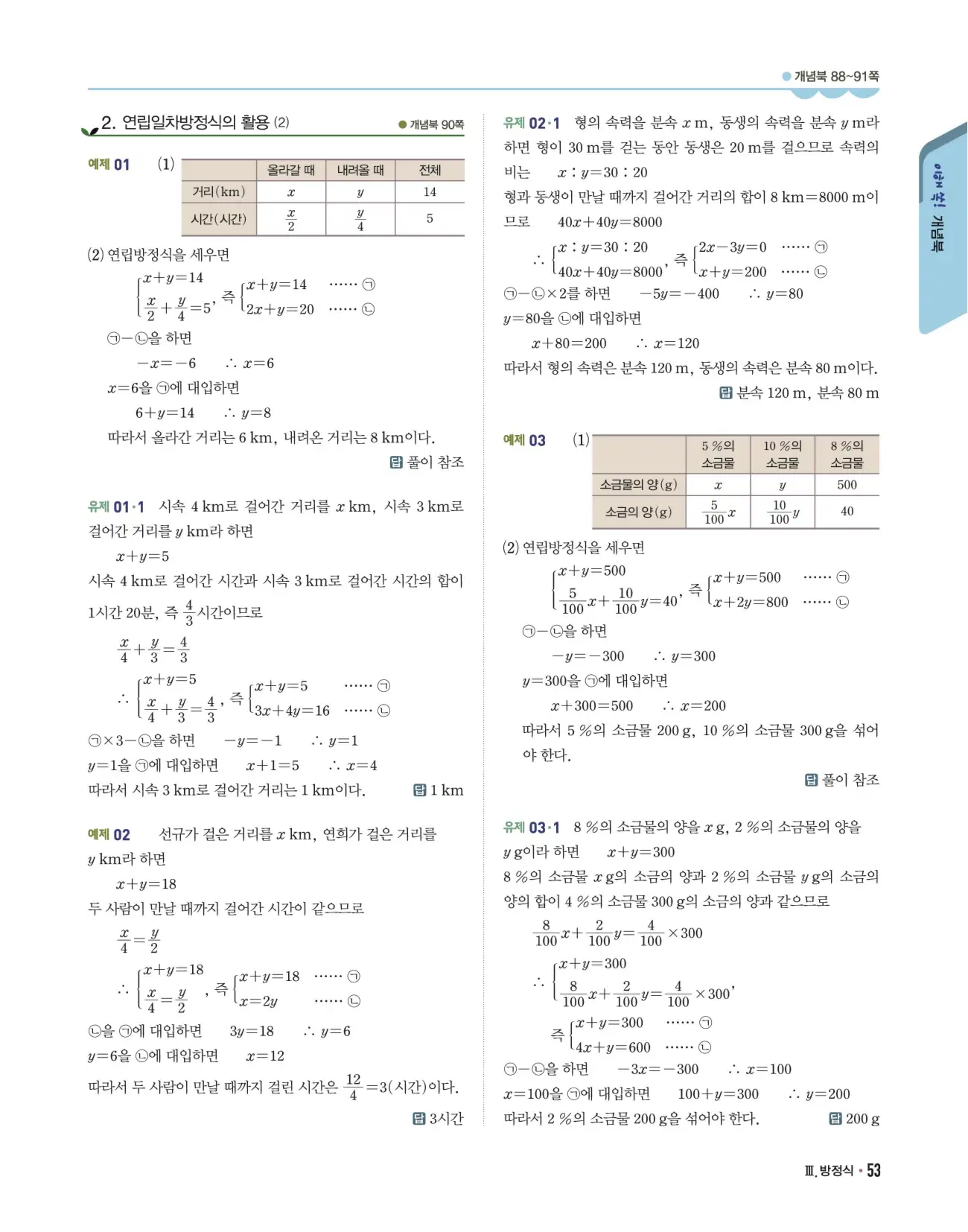 개념쎈 중2-1 답지 53페이지