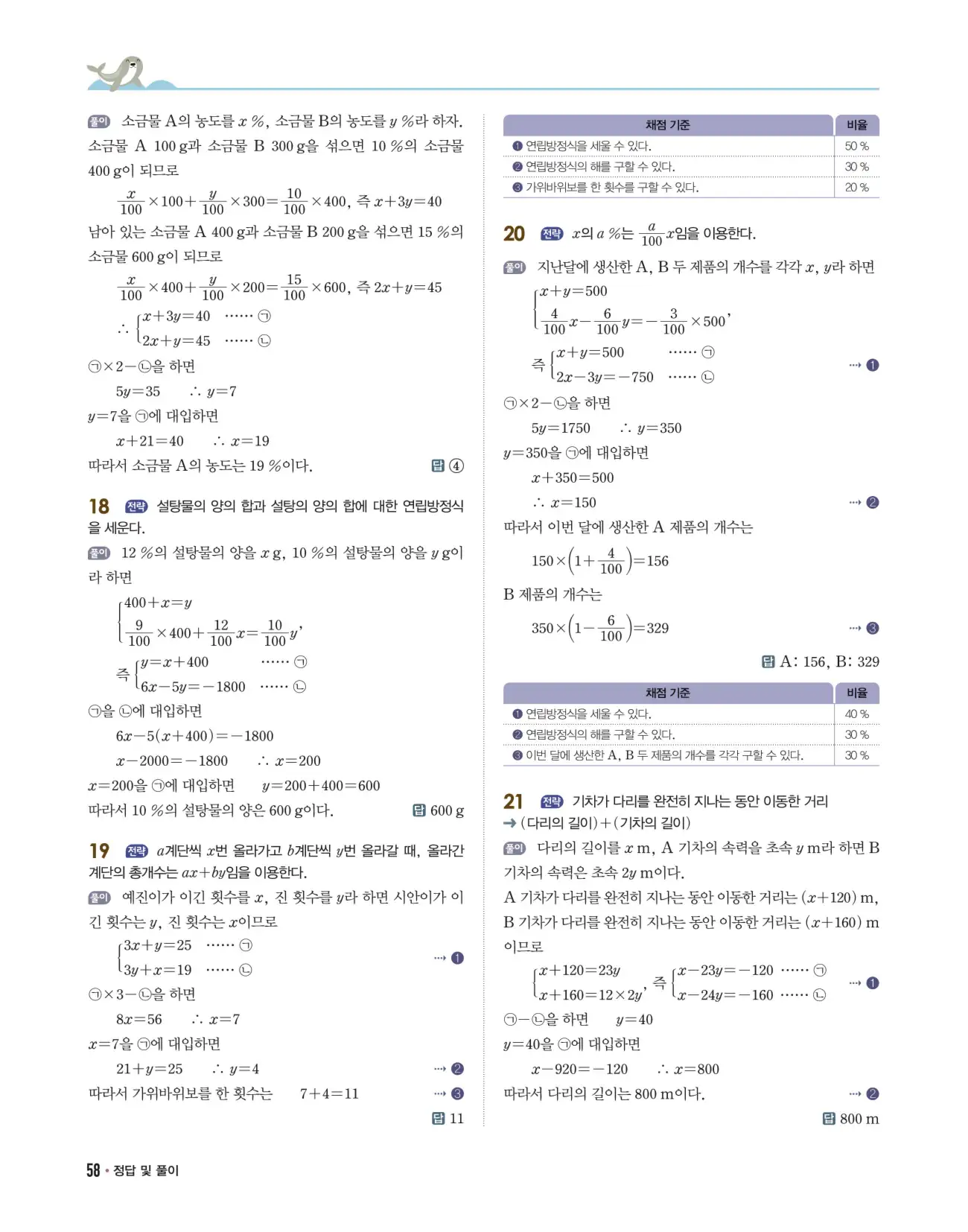 개념쎈 중2-1 답지 58페이지