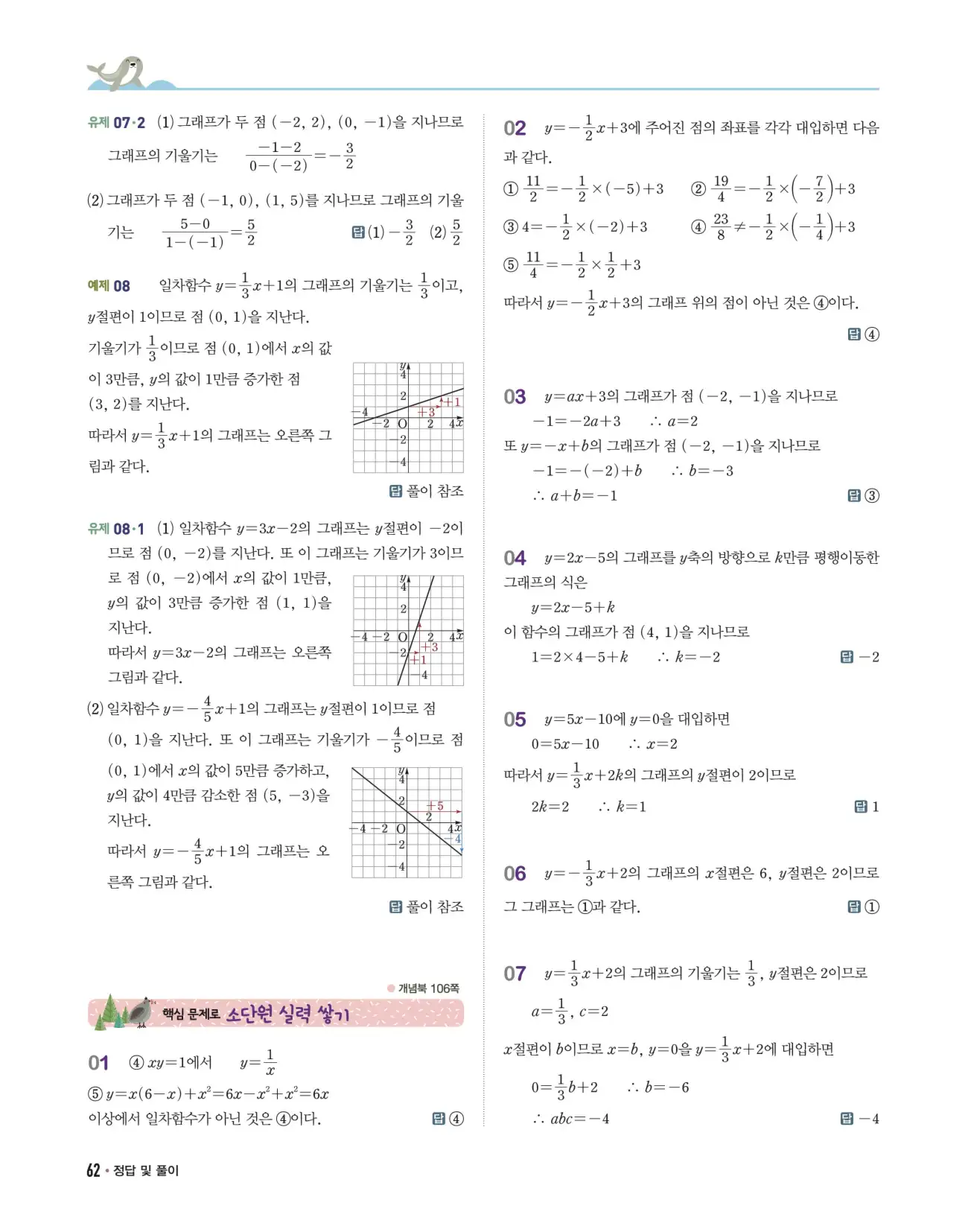 개념쎈 중2-1 답지 62페이지