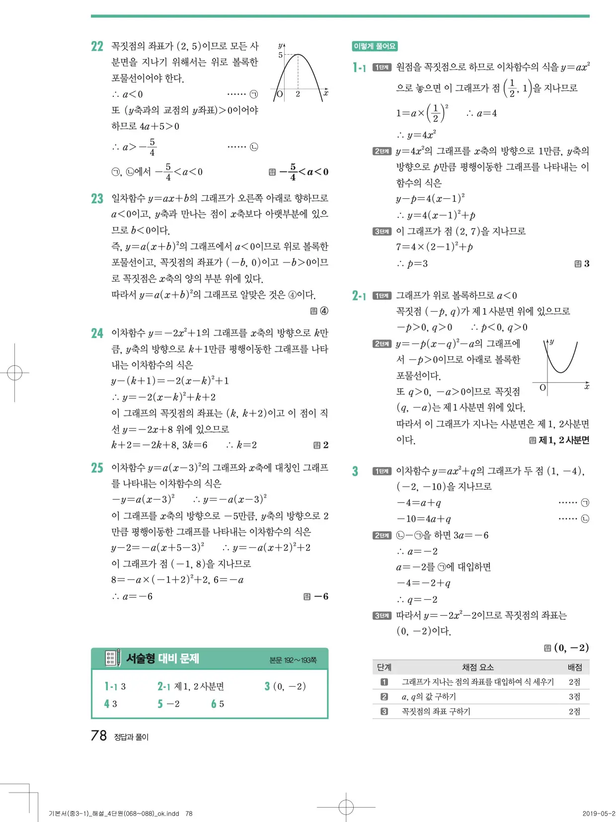 개념원리중3-1답지 78