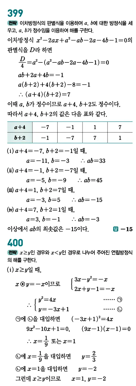 개념원리 공통수학1 답지 182페이지