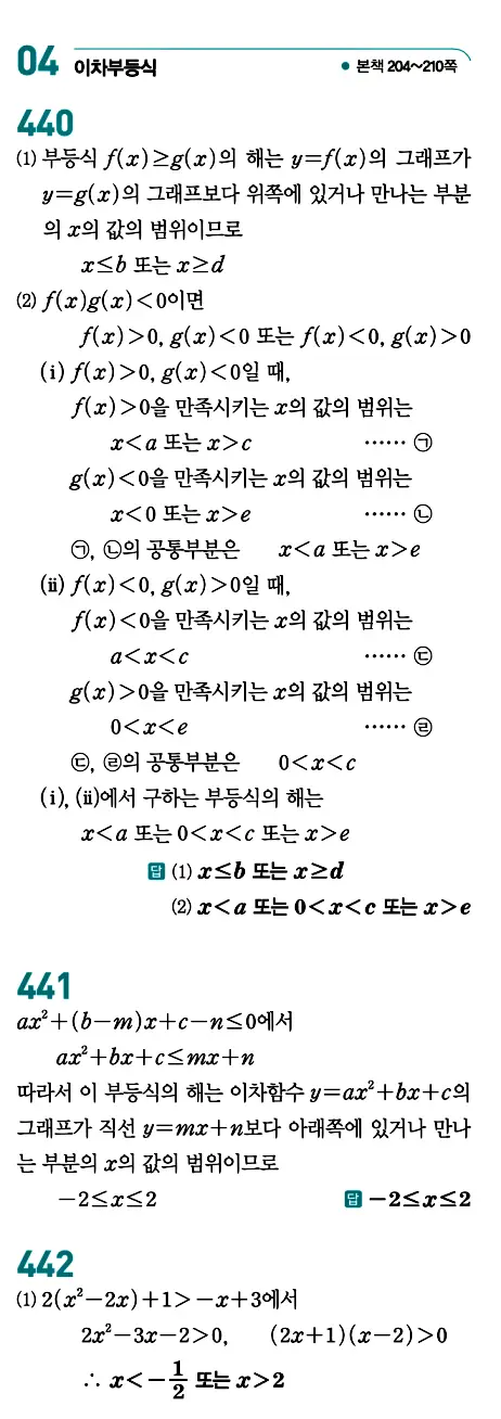 개념원리 공통수학1 답지 205페이지