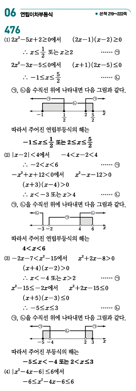 개념원리 공통수학1 답지 222페이지