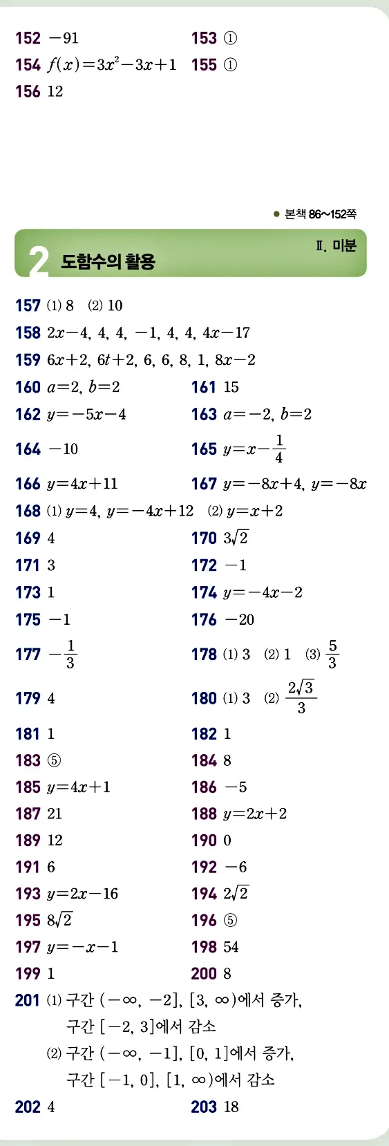 개념원리 미적분1 빠른 답지 4