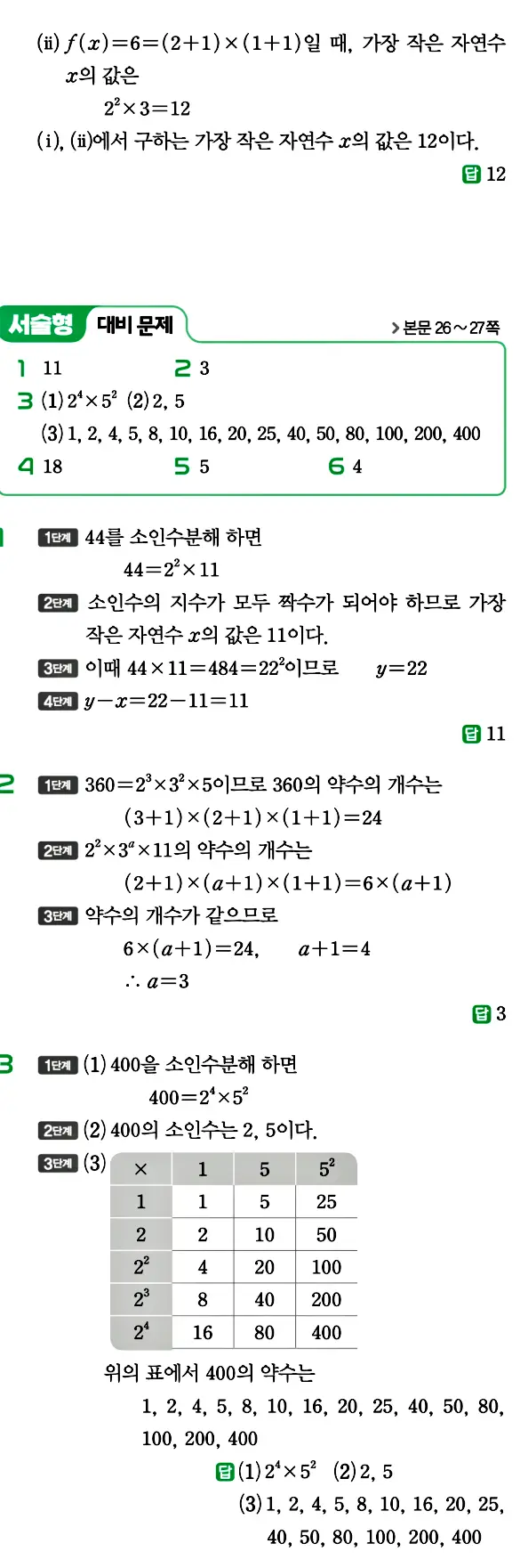 개념원리 중1-1 답지 13