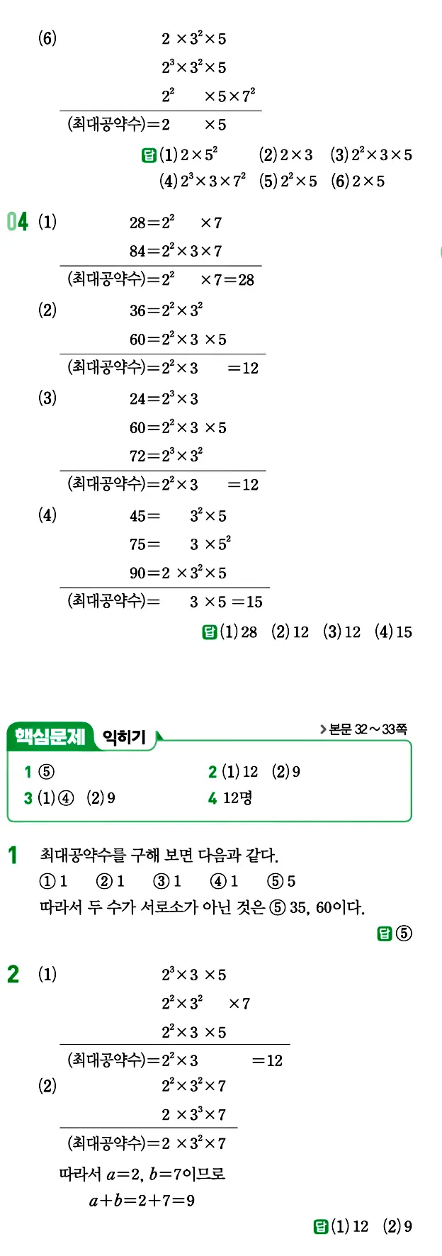 개념원리 중1-1 답지 16