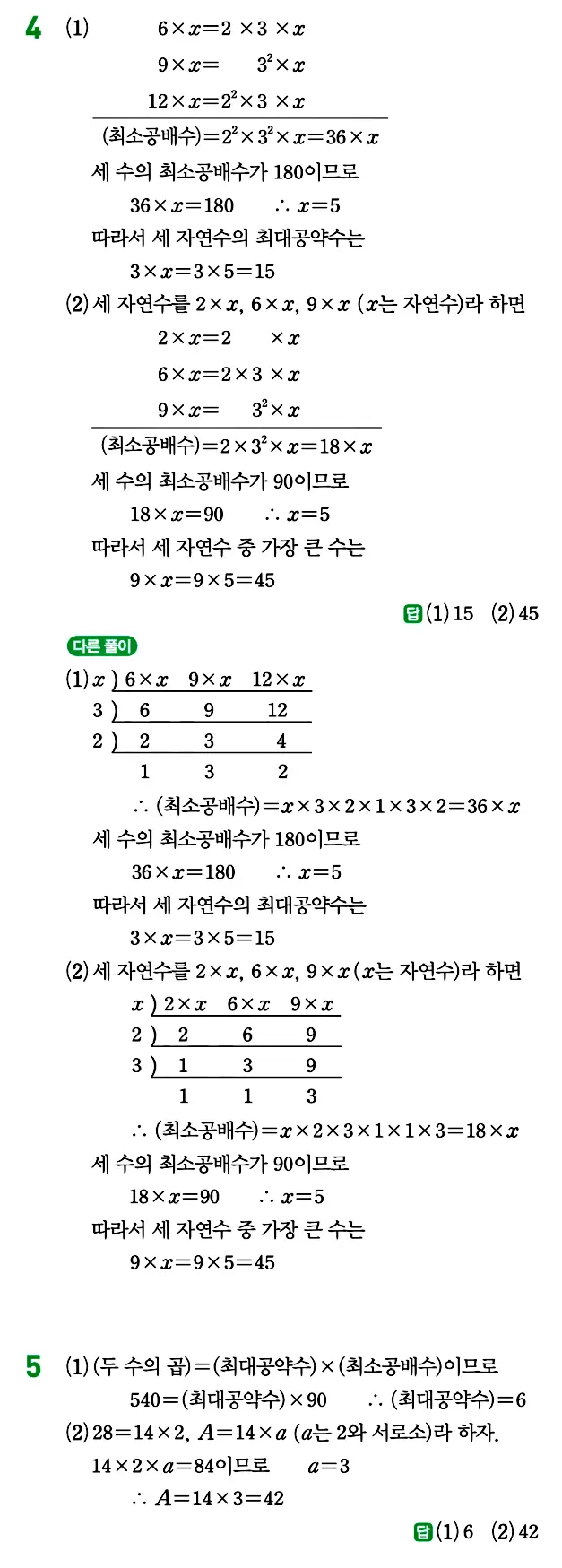 개념원리 중1-1 답지 21