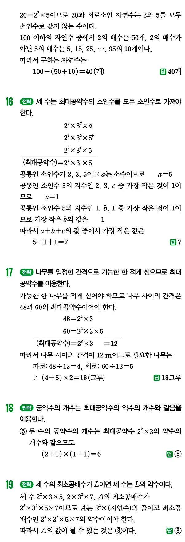 개념원리 중1-1 답지 28