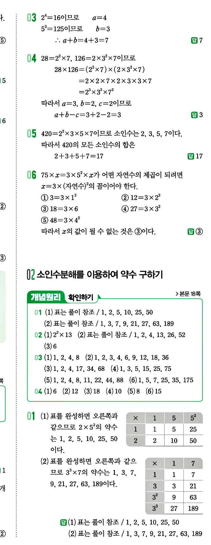 개념원리 중1-1 답지 4