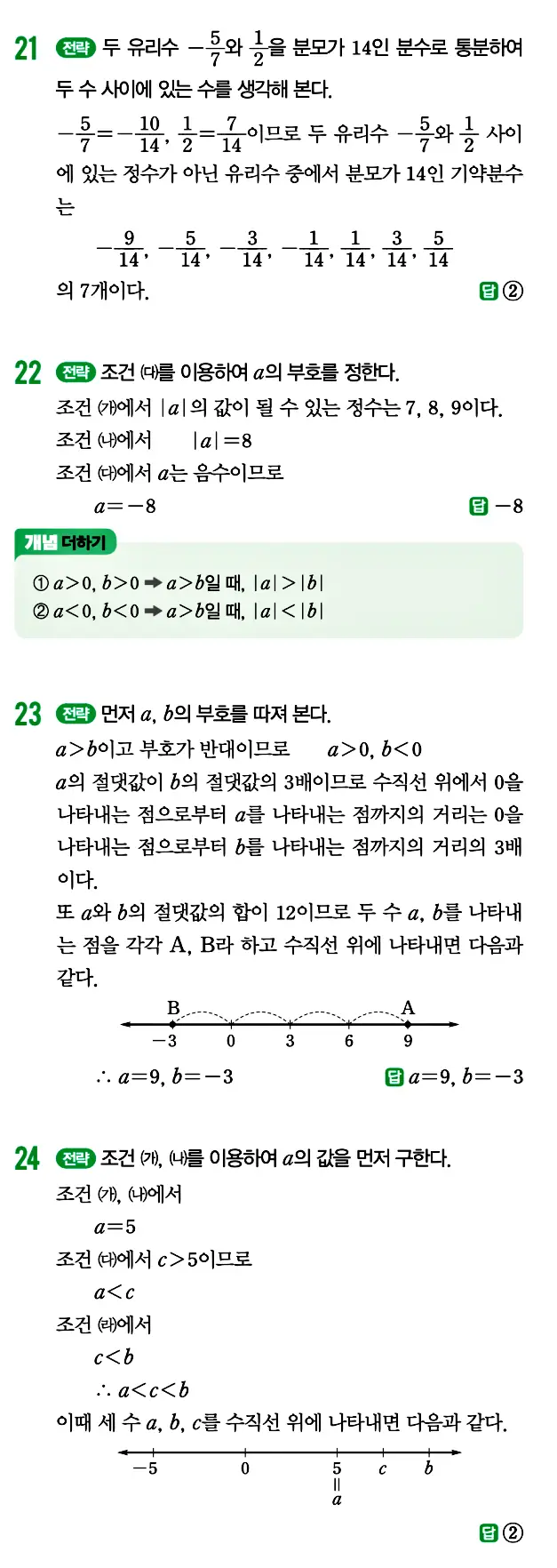 개념원리 중1-1 답지 44