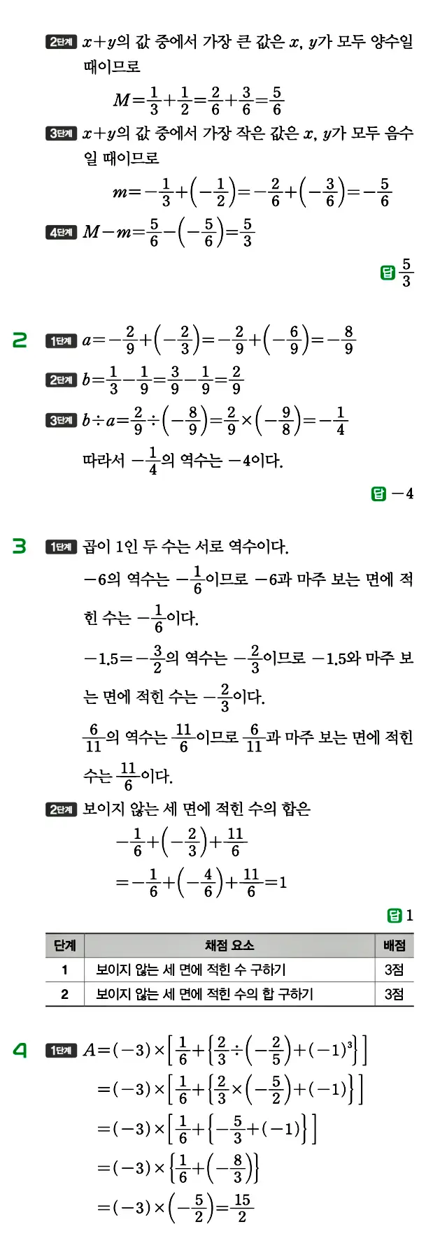 개념원리 중1-1 답지 77