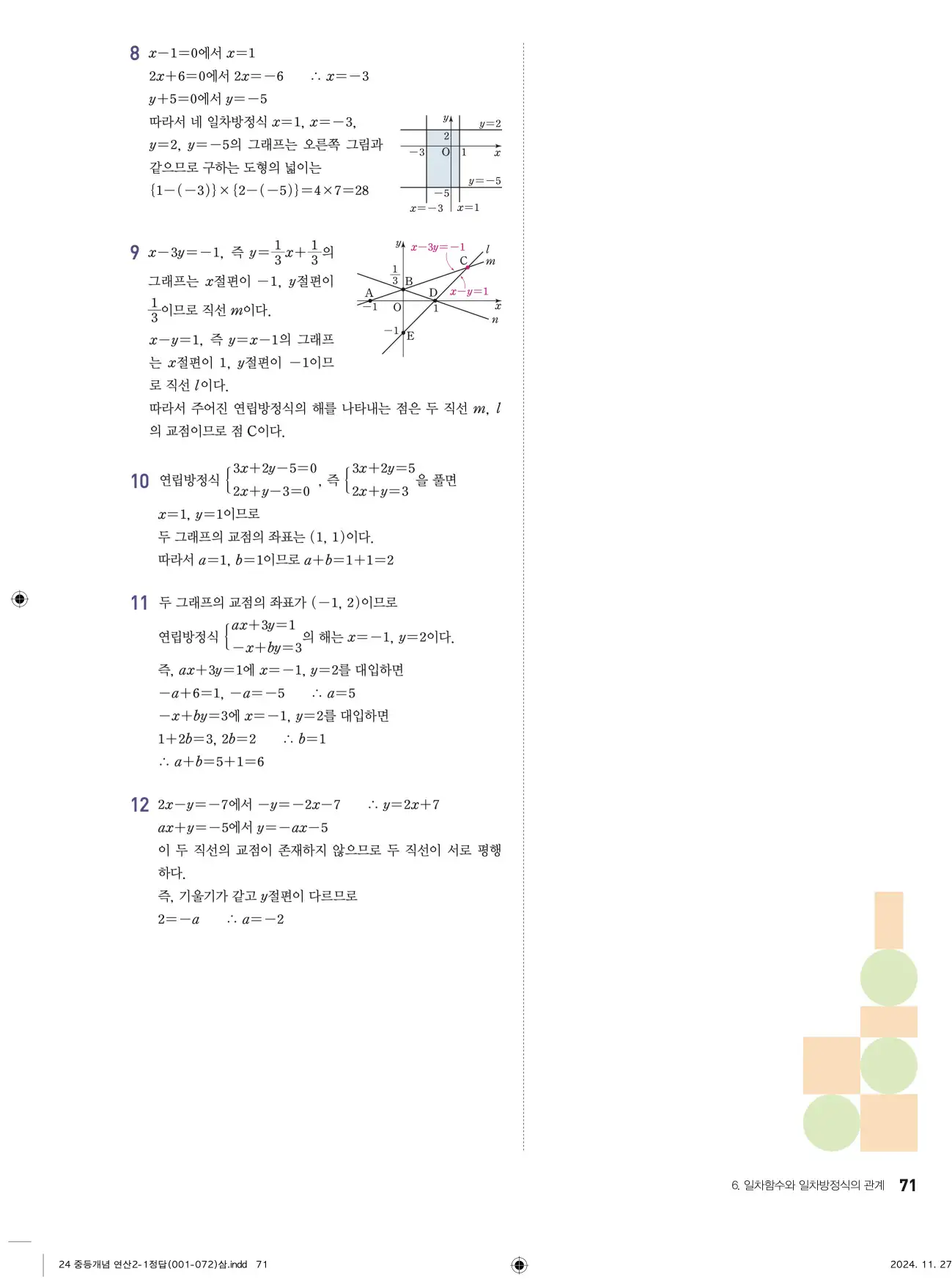 개념플러스연산 중2-1 답지 71페이지