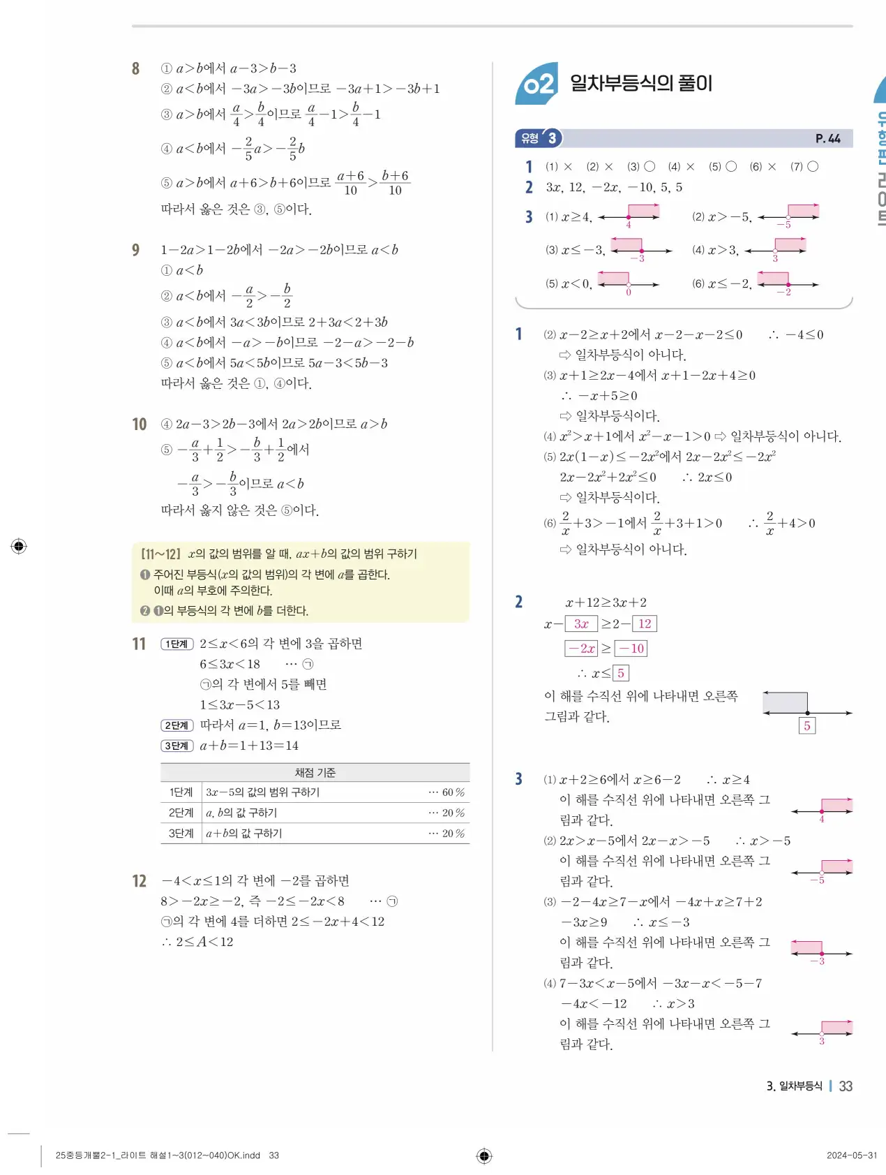 개념플러스유형 개념편 라이트 2-1 답지 113