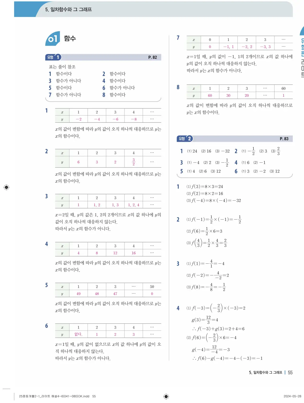 개념플러스유형 개념편 라이트 2-1 답지 135