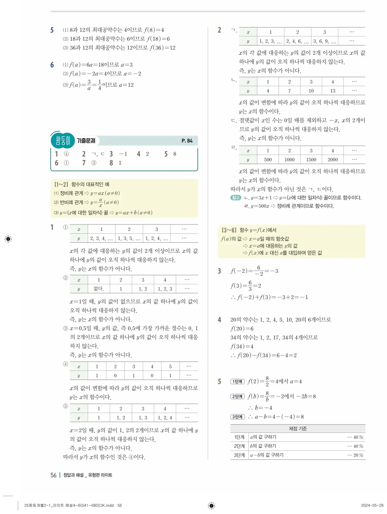 개념플러스유형 개념편 라이트 2-1 답지 136