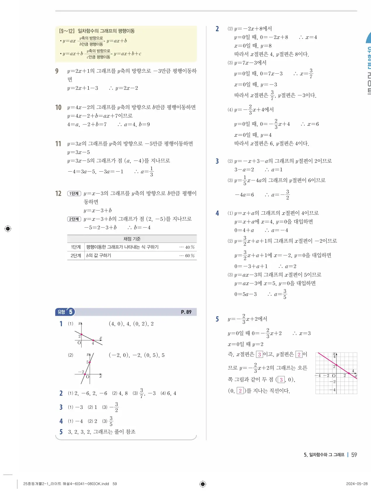 개념플러스유형 개념편 라이트 2-1 답지 139