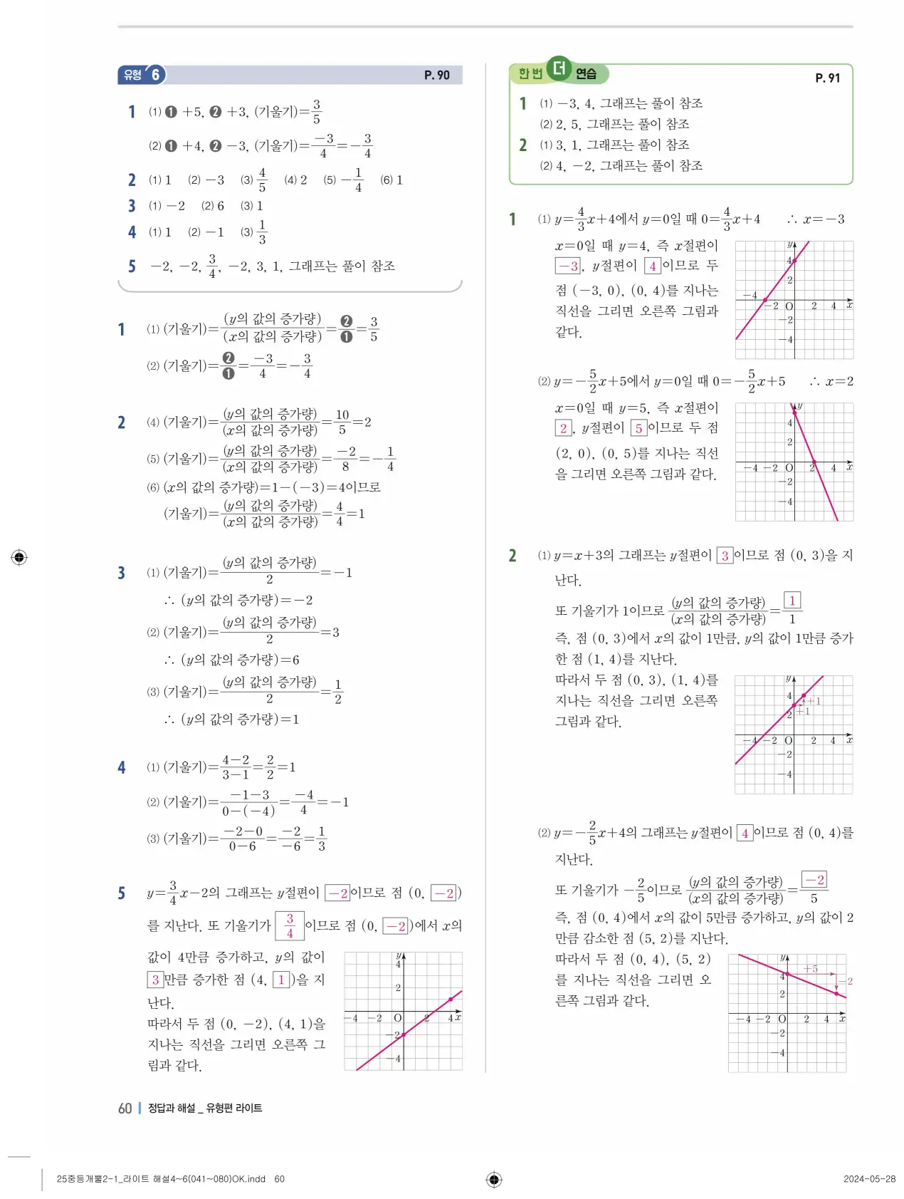 개념플러스유형 개념편 라이트 2-1 답지 140