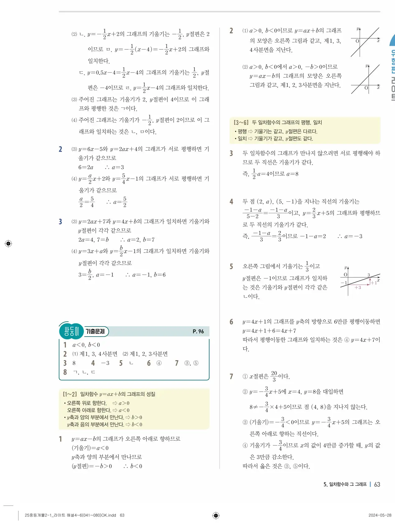 개념플러스유형 개념편 라이트 2-1 답지 143