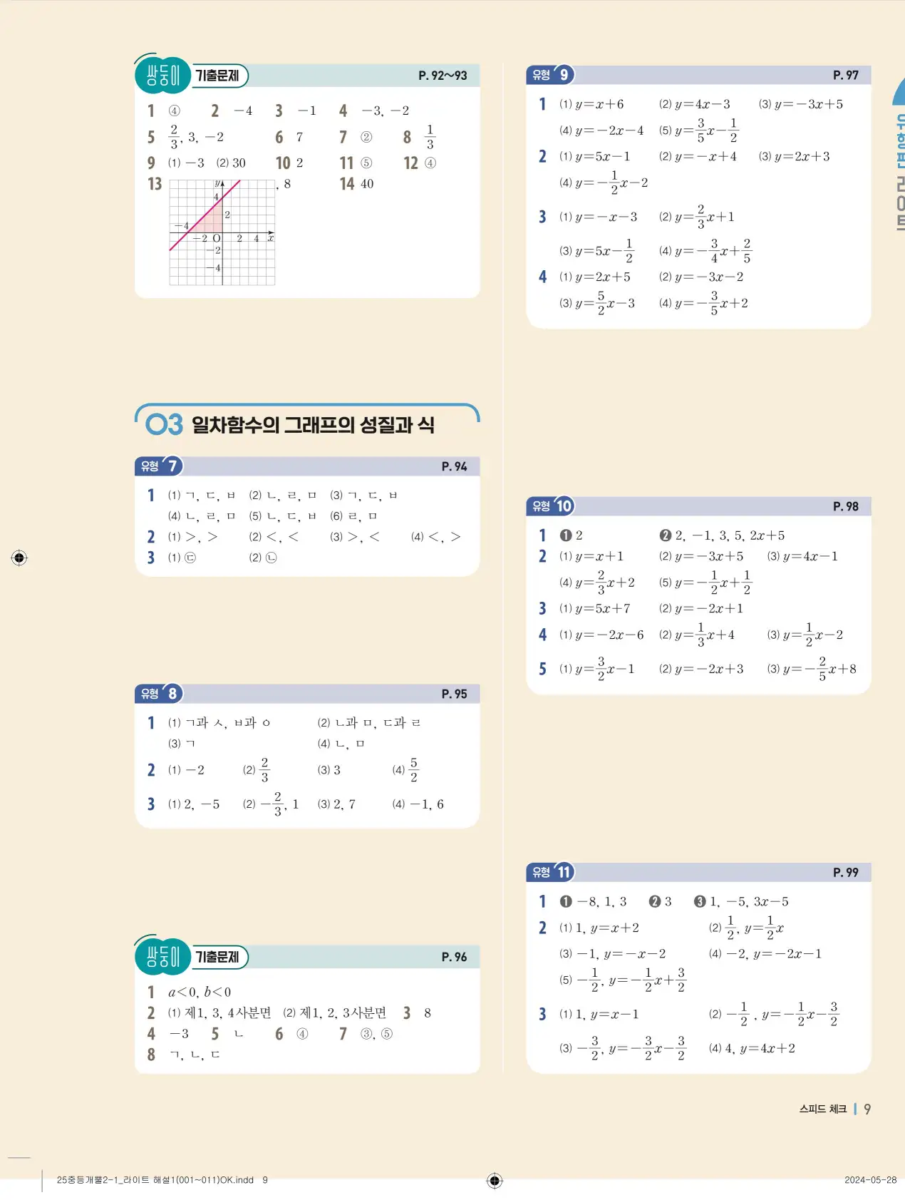 개념플러스유형 개념편 라이트 2-1 답지 89