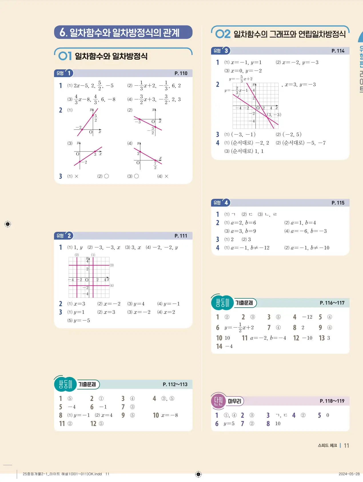 개념플러스유형 개념편 라이트 2-1 답지 91