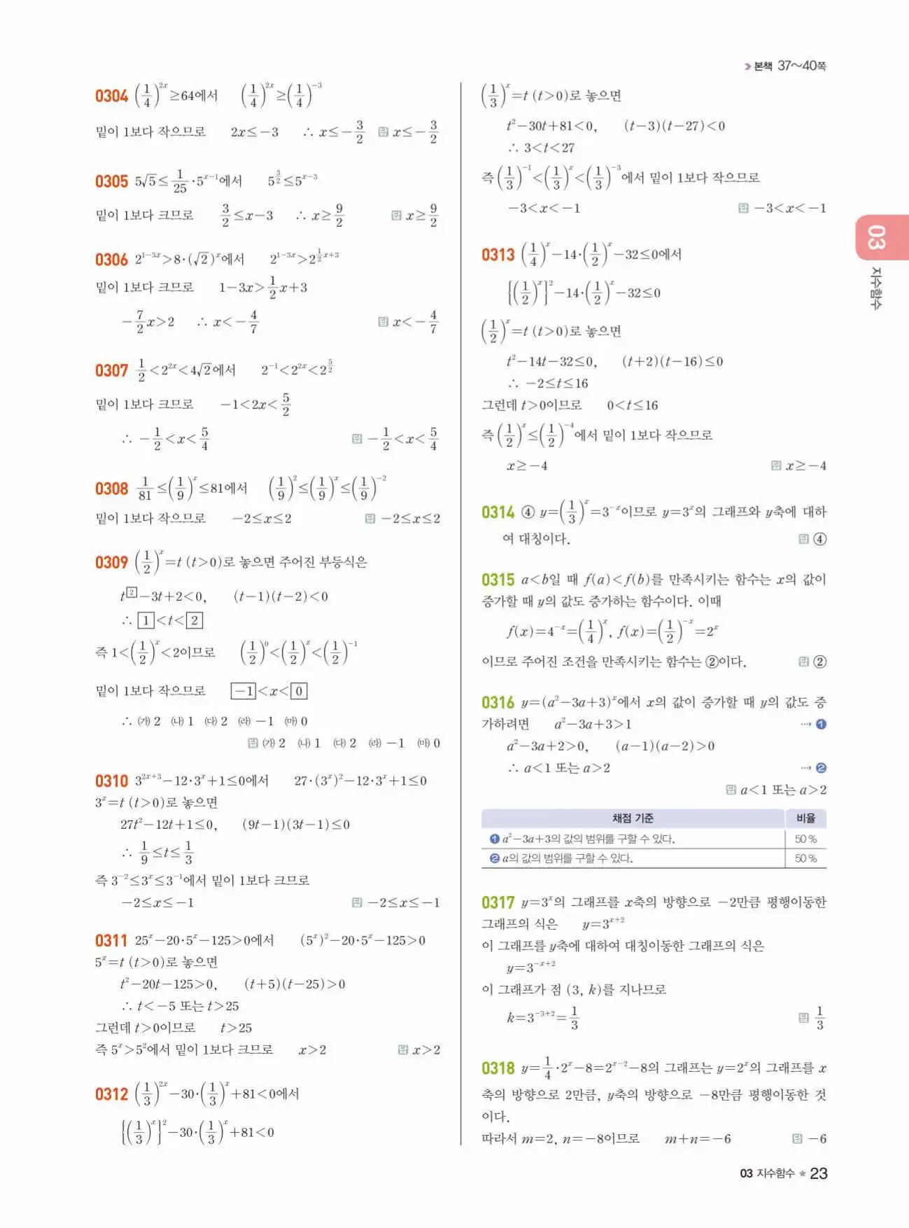 라이트쎈 대수 답지 23페이지