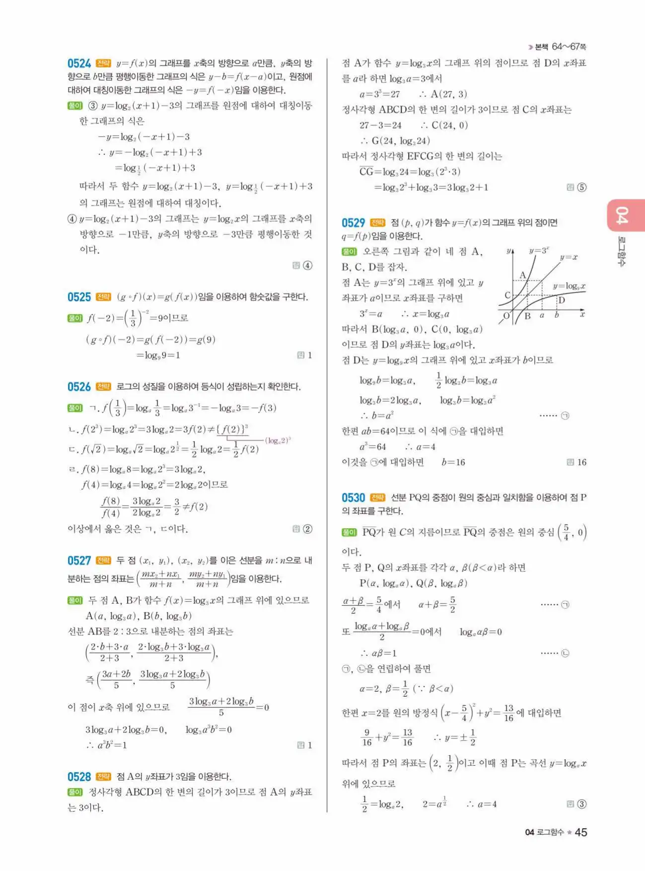 라이트쎈 대수 답지 45페이지