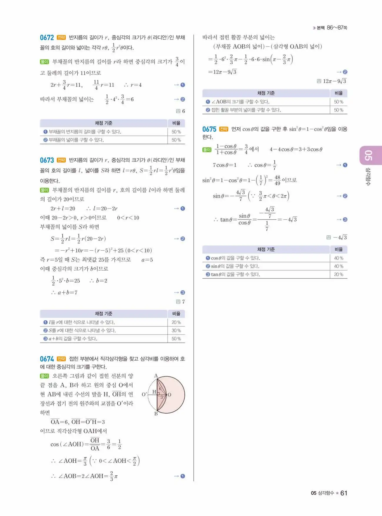 라이트쎈 대수 답지 61페이지