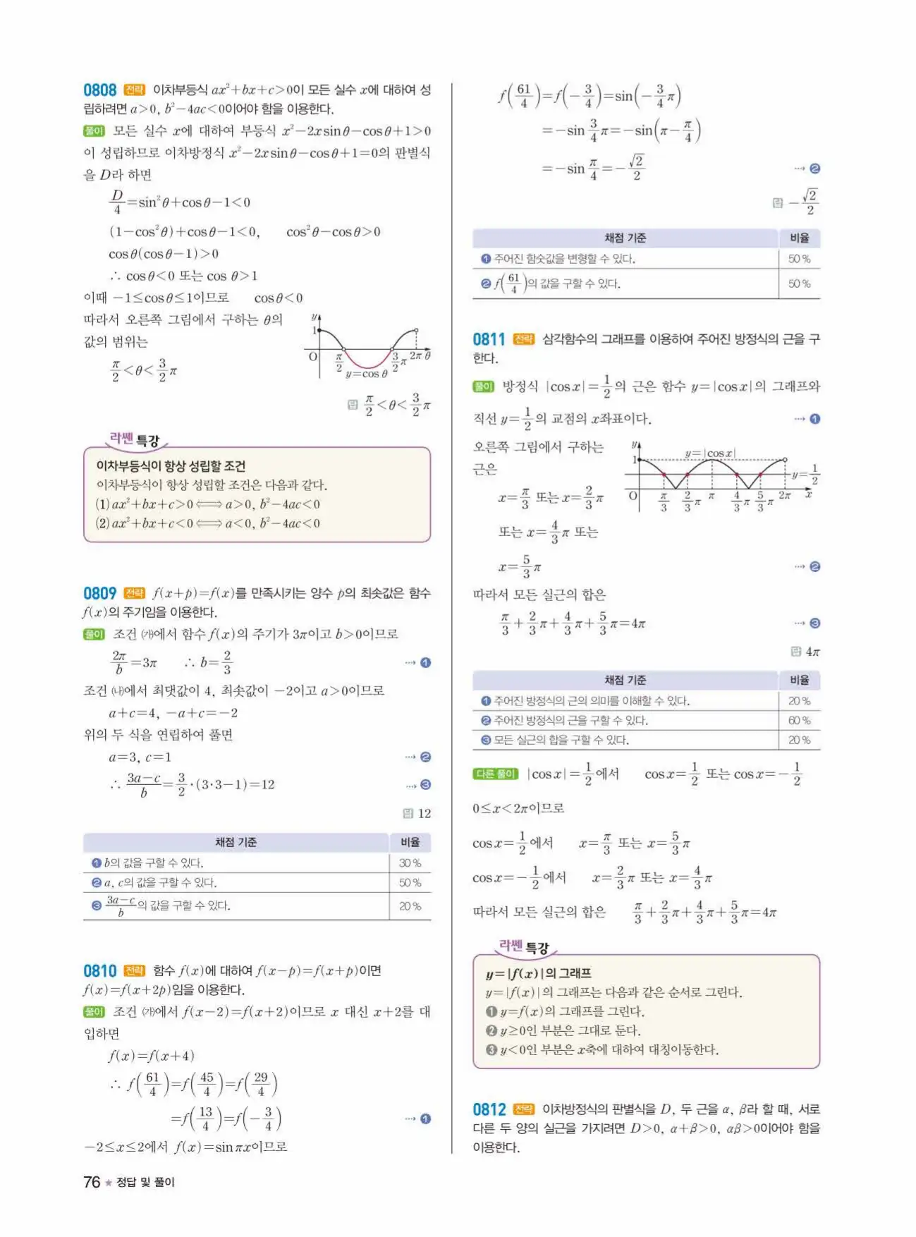 라이트쎈 대수 답지 76페이지