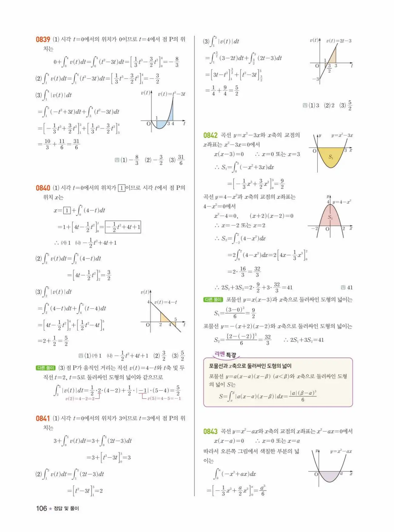 라이트쎈미적분1답지 106페이지