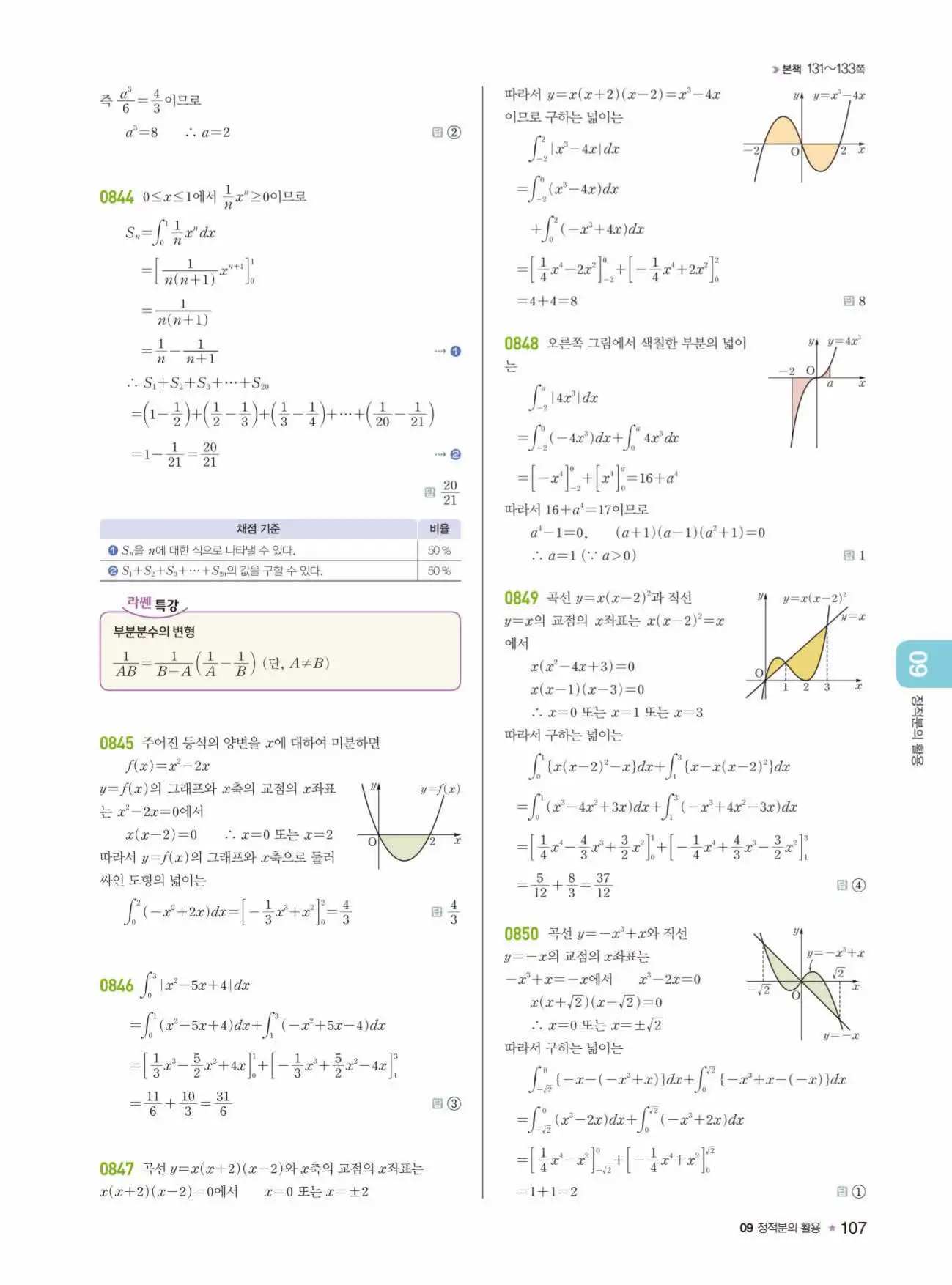라이트쎈미적분1답지 107페이지