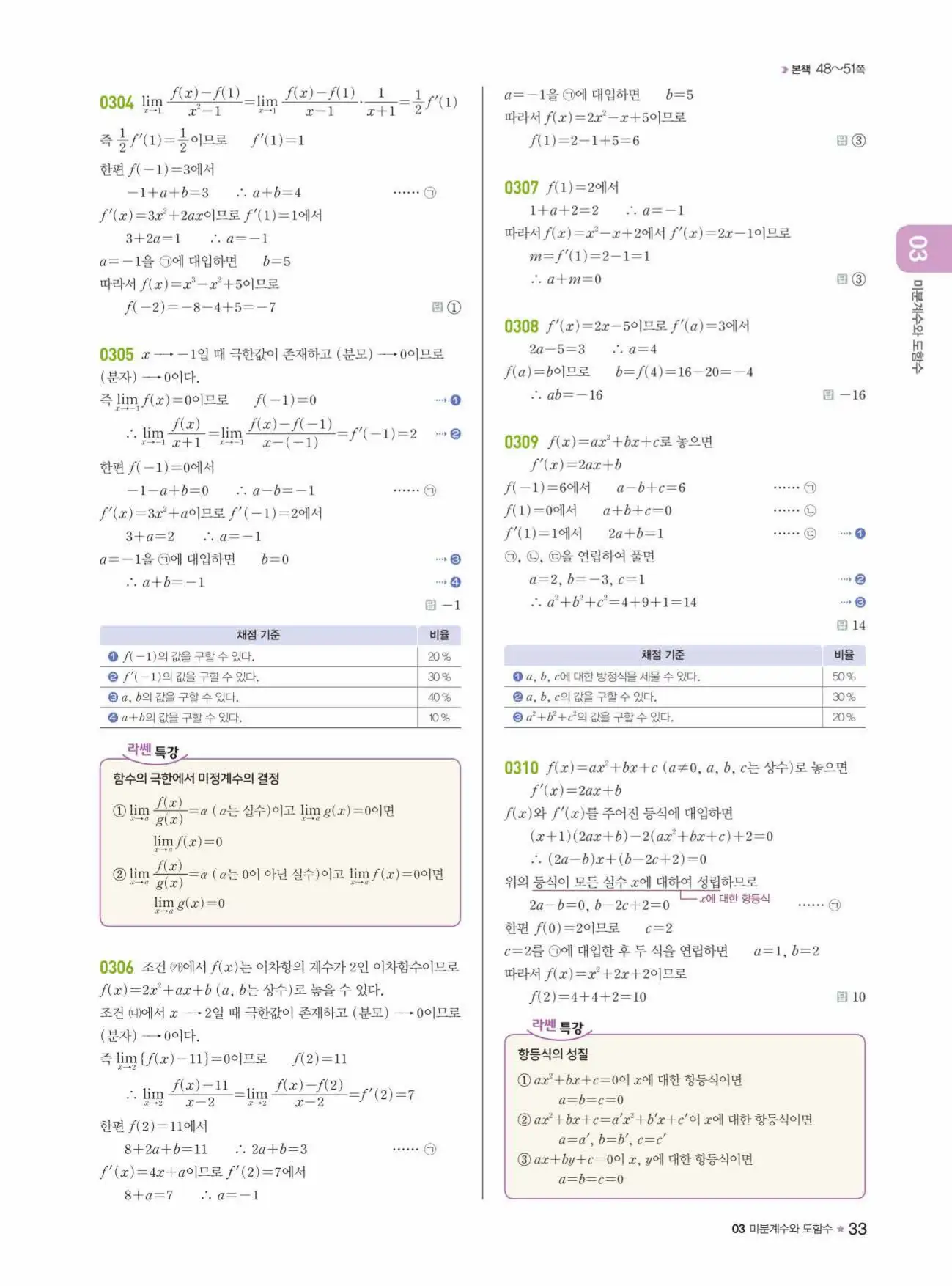 라이트쎈미적분1답지 상세해설 33