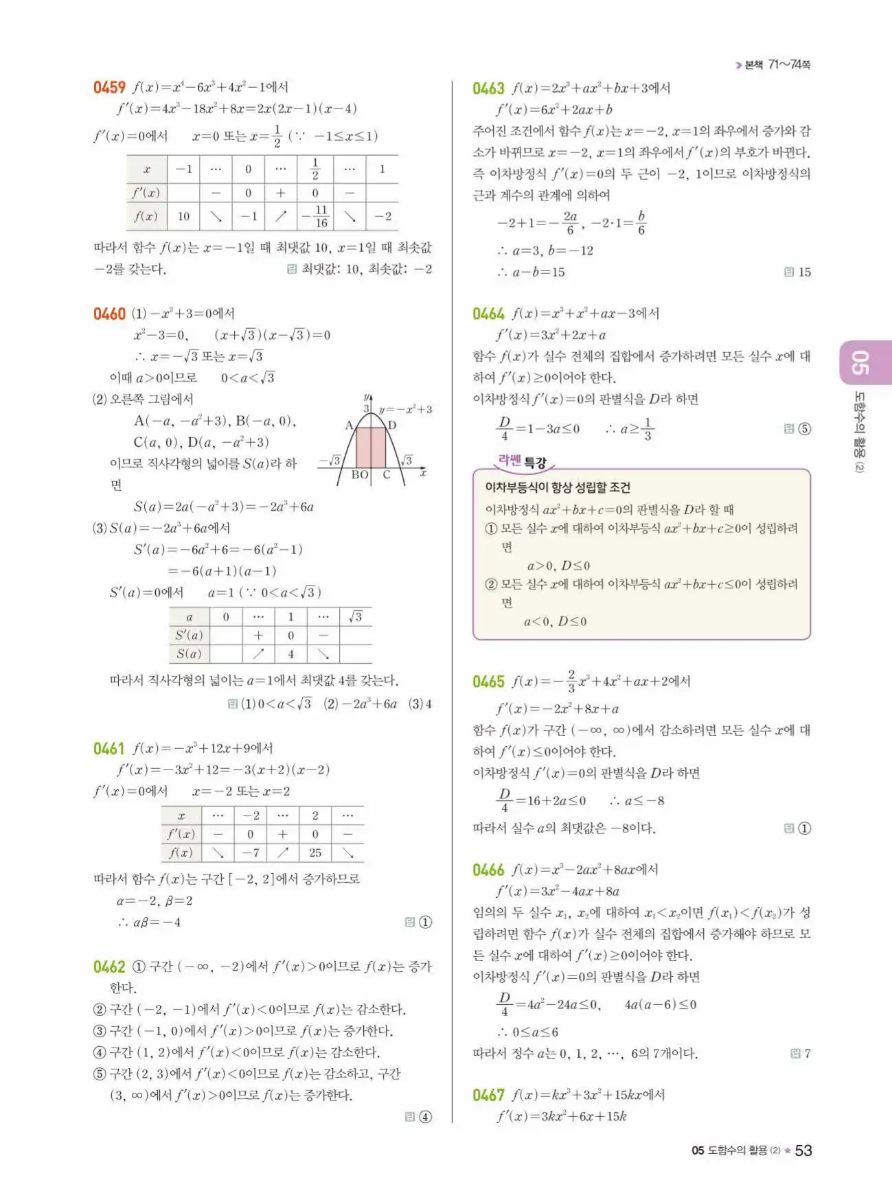 라이트쎈미적분1답지 53페이지