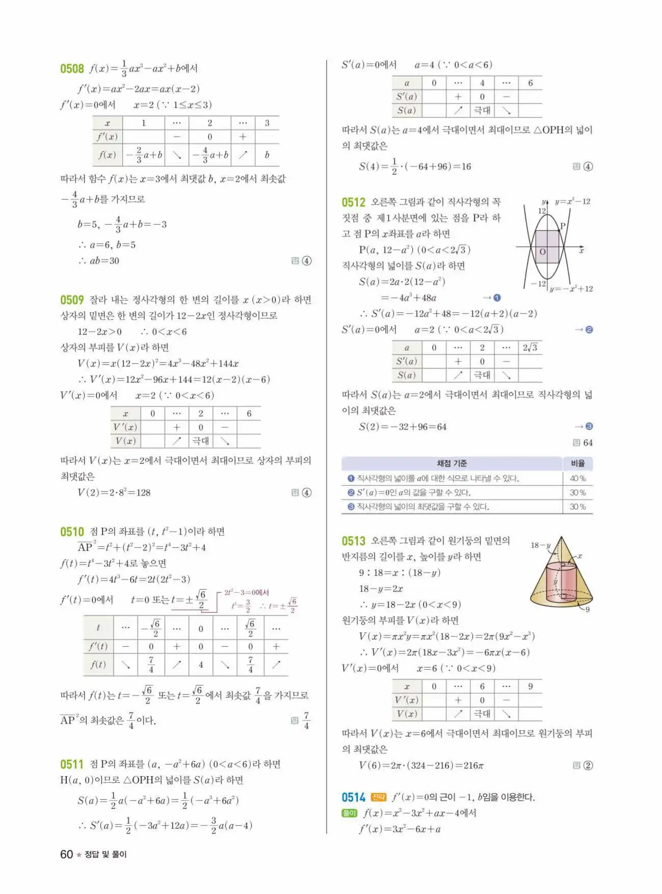 라이트쎈미적분1답지 60페이지