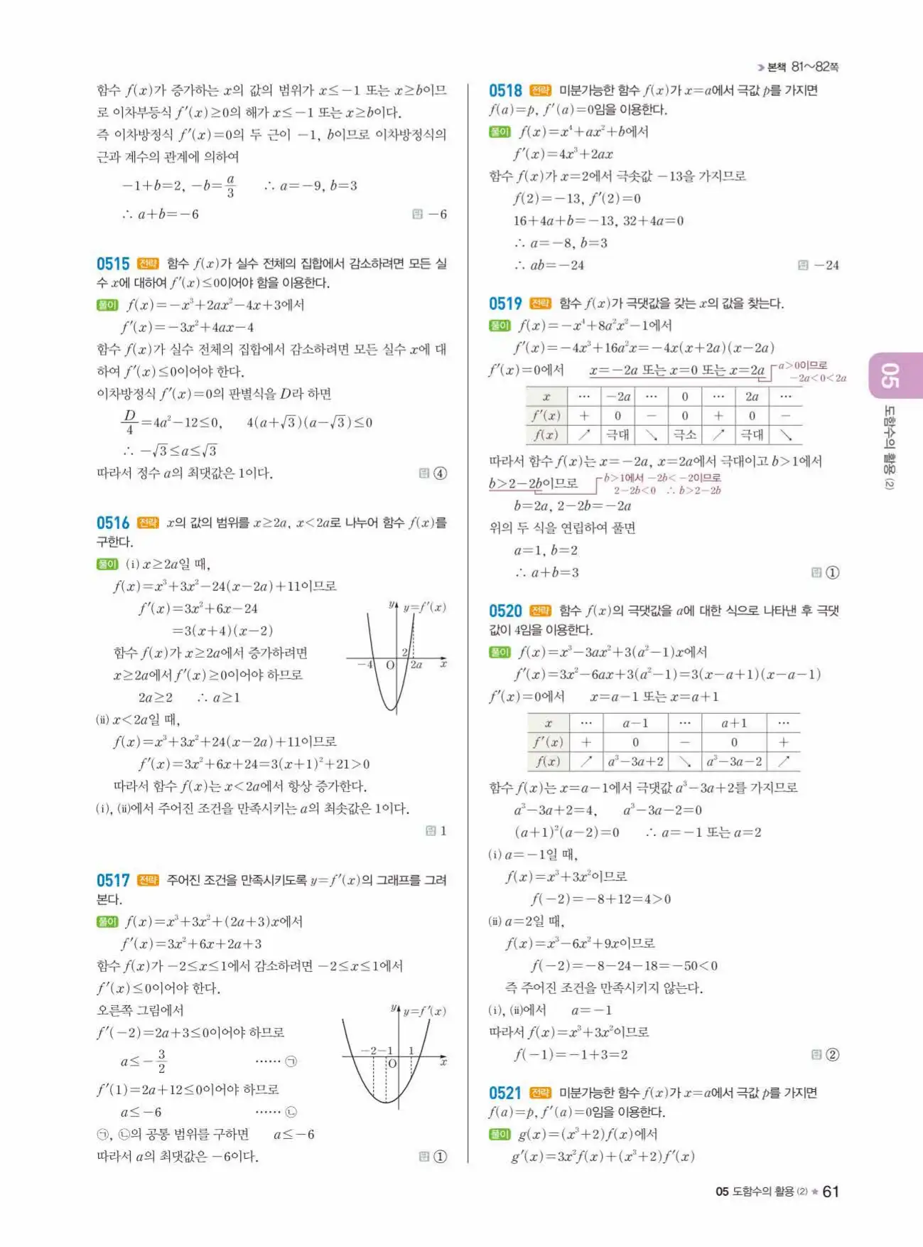 라이트쎈미적분1답지 61페이지