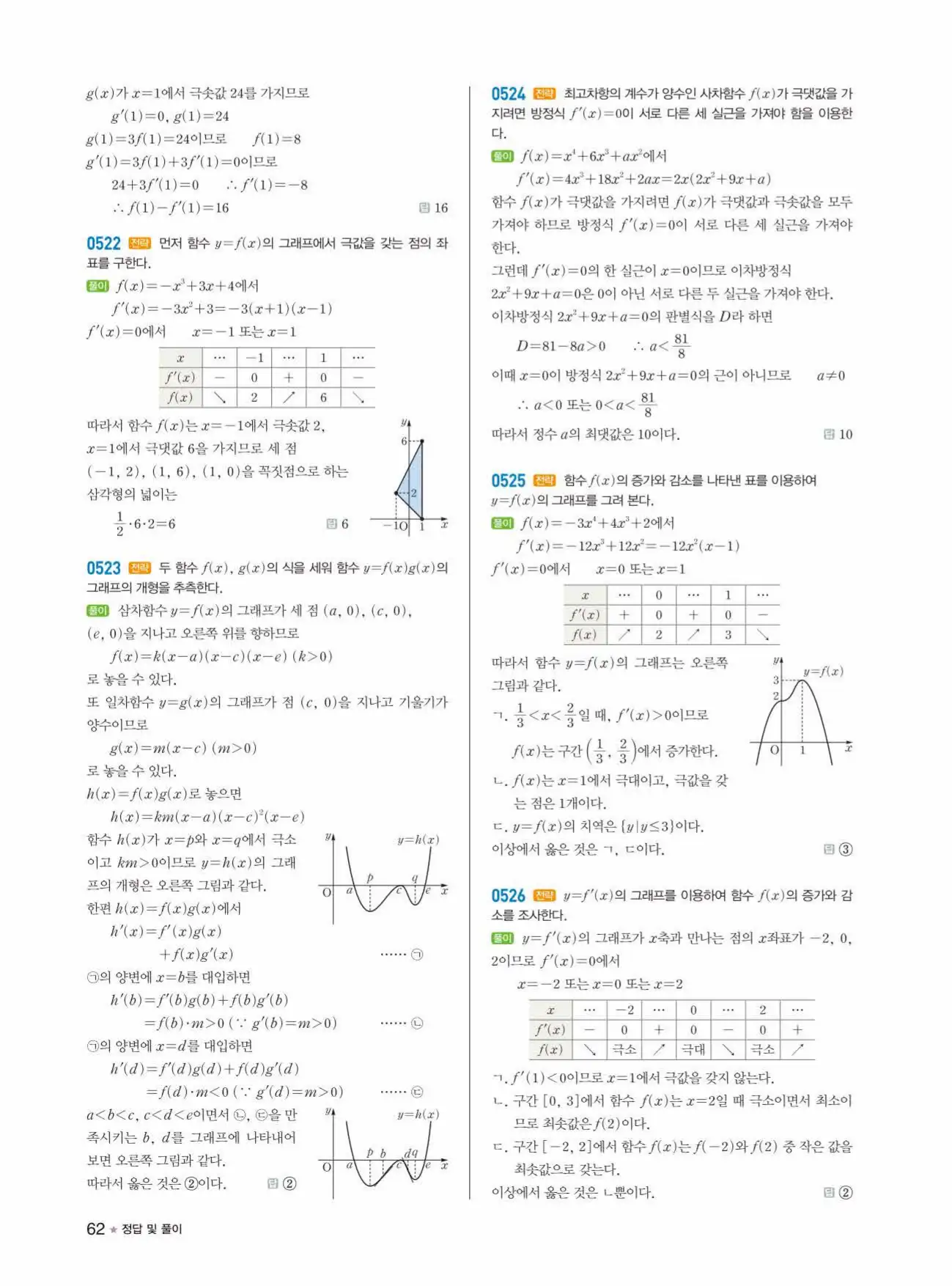 라이트쎈미적분1답지 62페이지