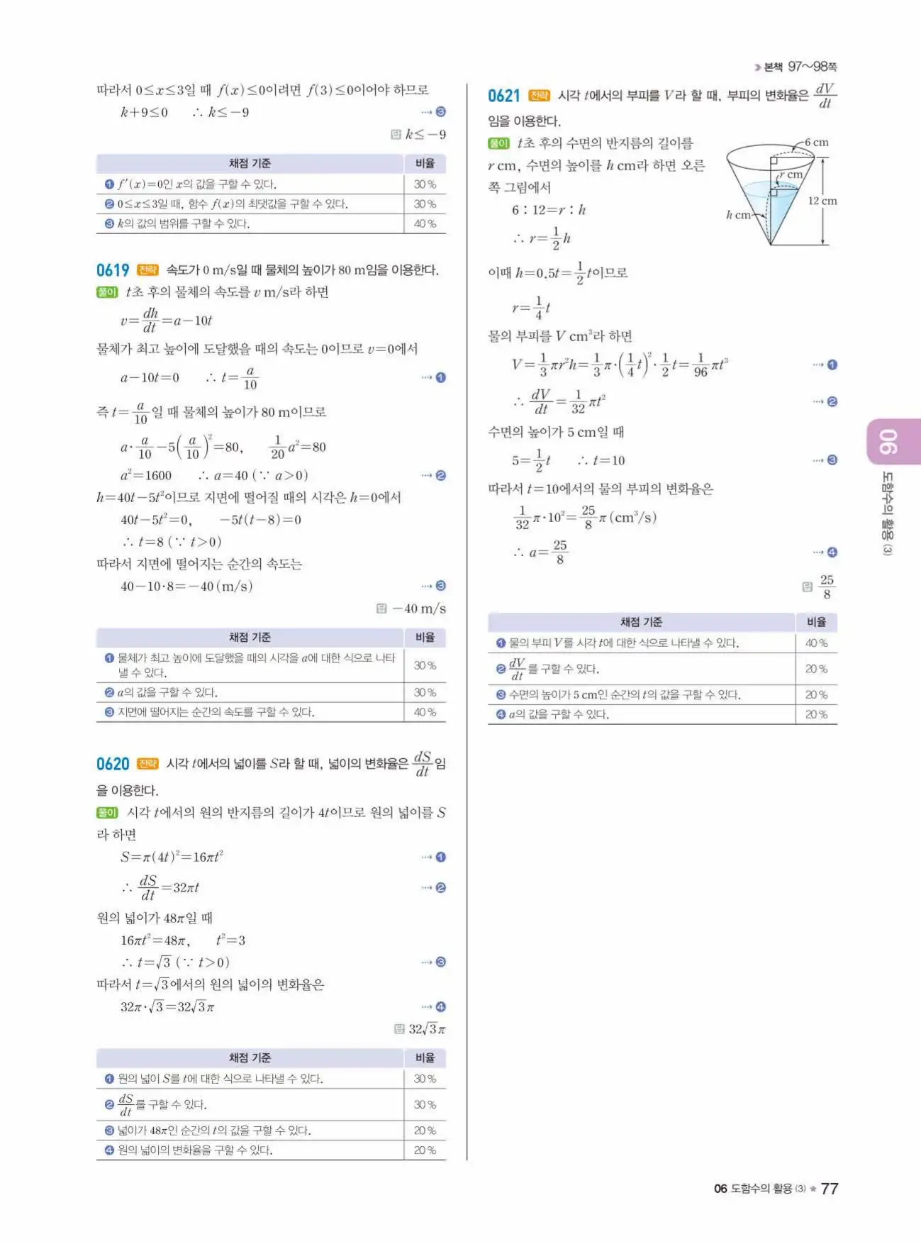 라이트쎈미적분1답지 77페이지