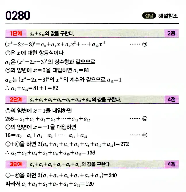 마플시너지 공통수학1 답지 290번대