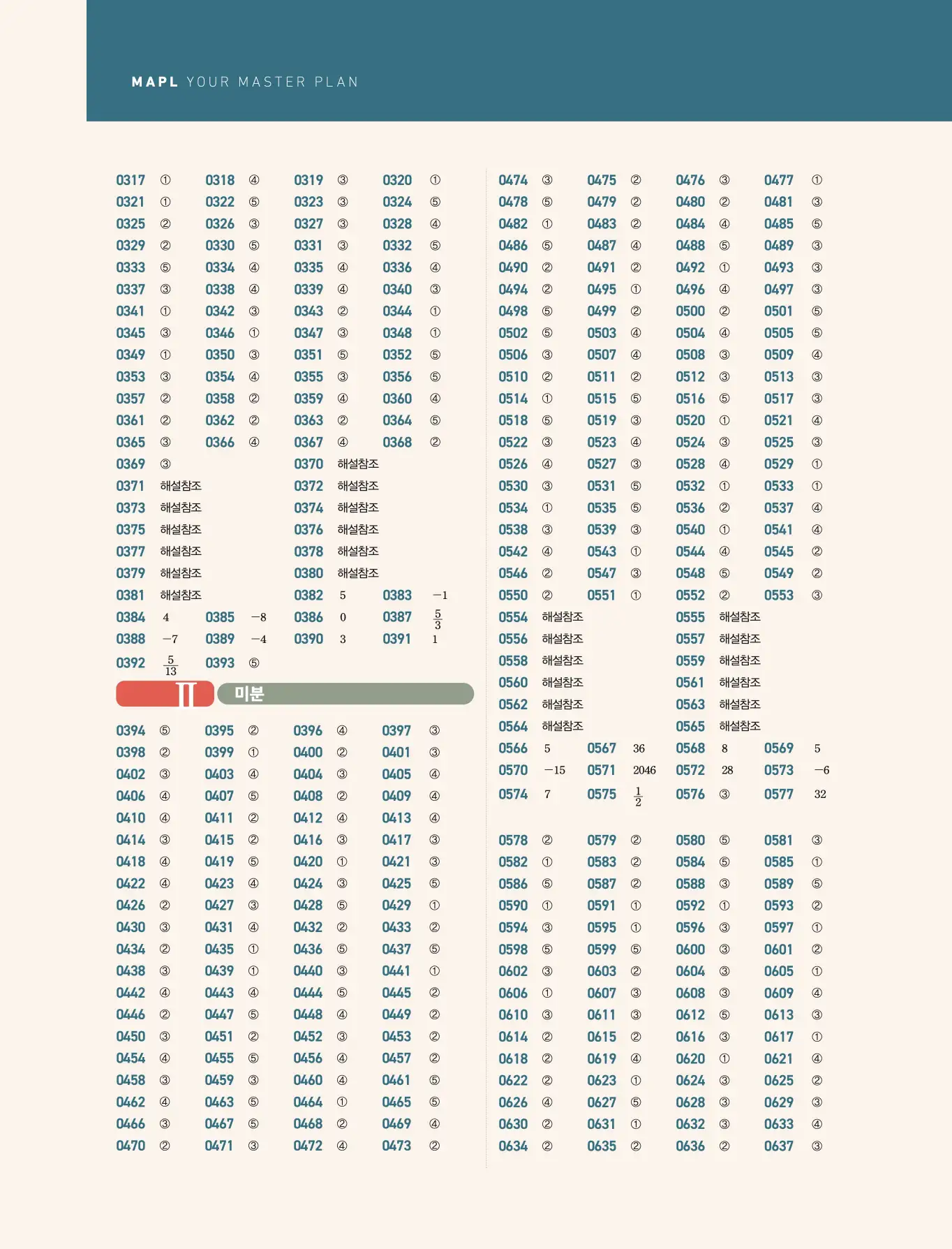 마플 시너지 수학2 빠른 정답 2
