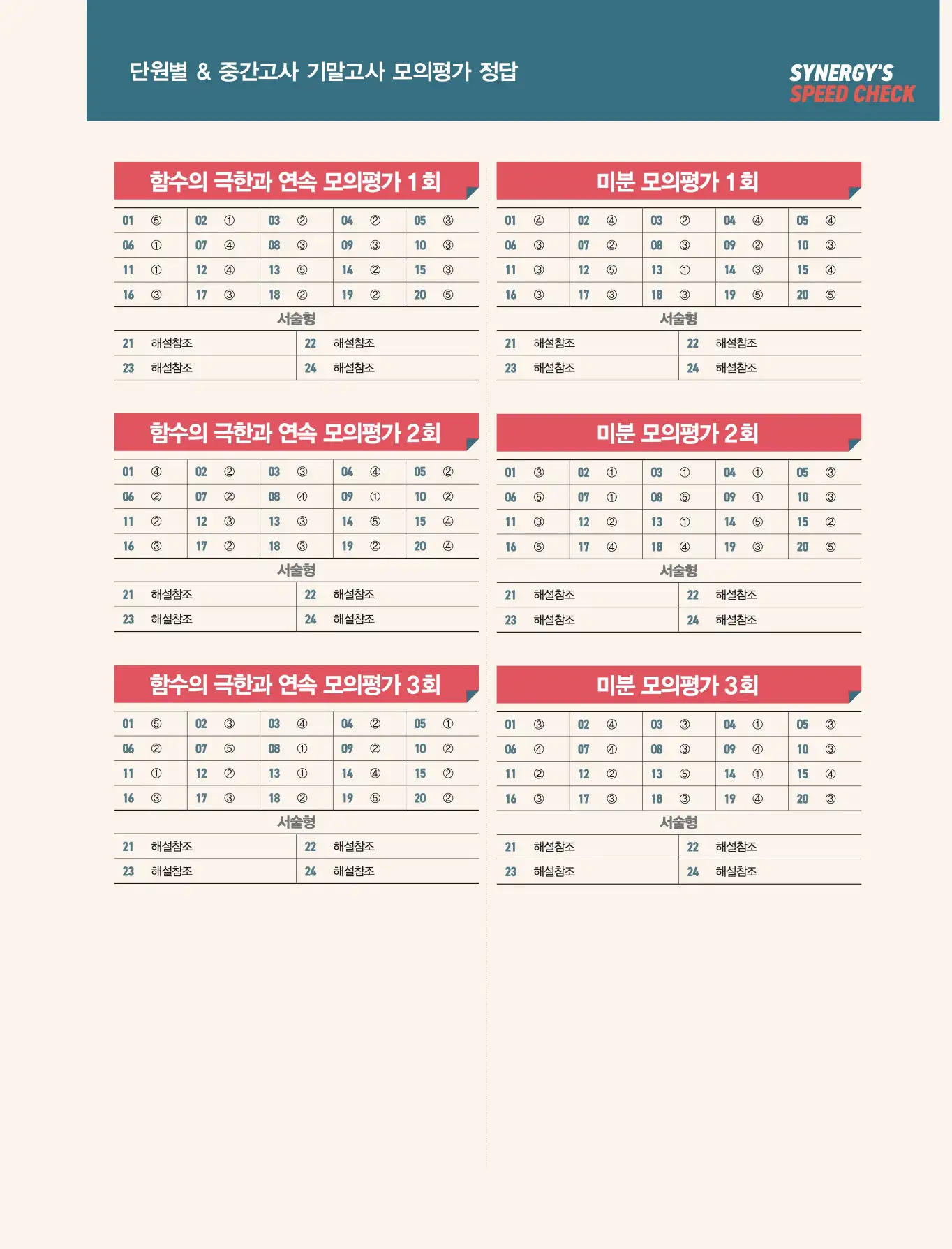 마플 시너지 수학2 빠른 정답 6