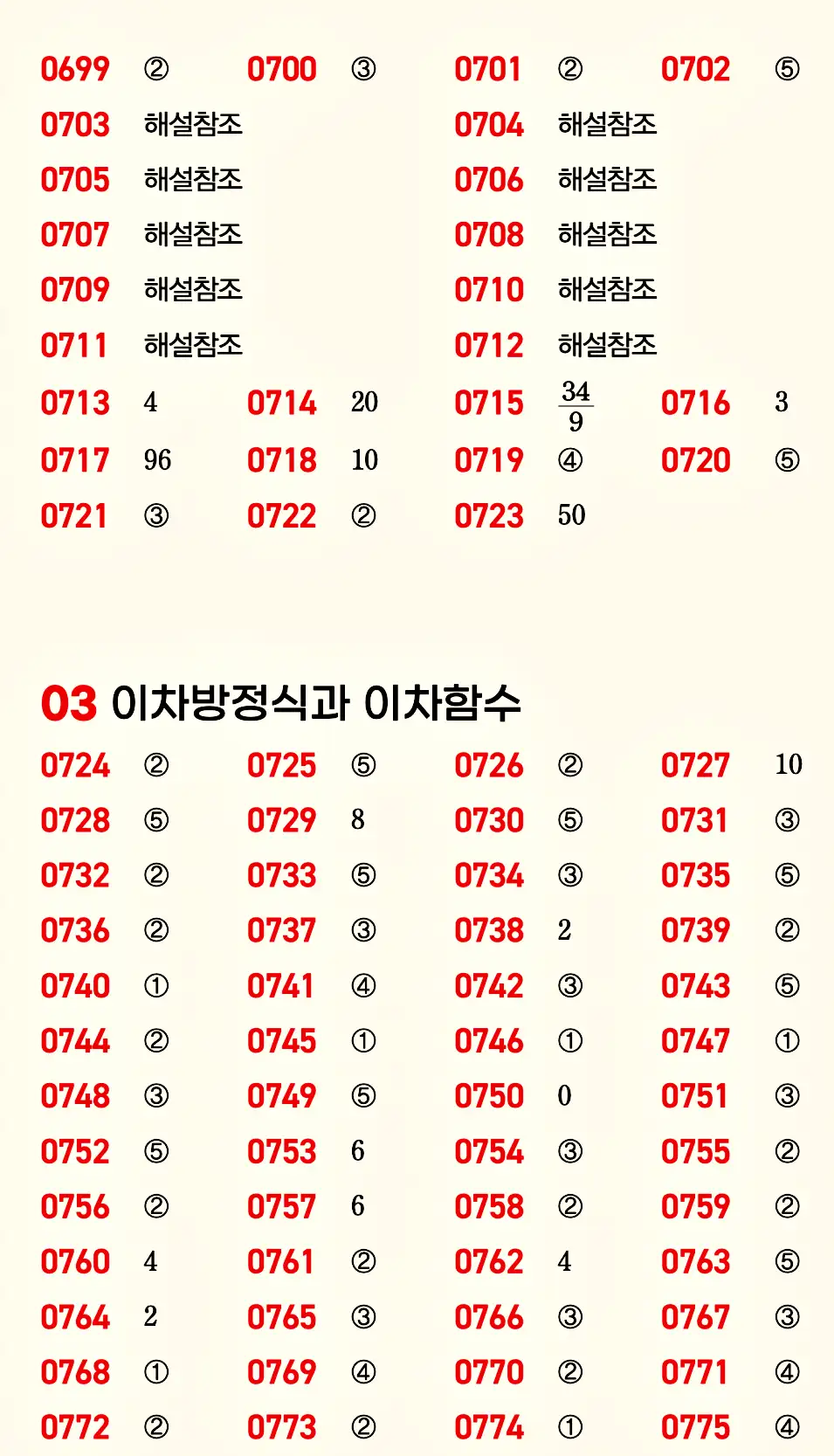 마플시너지 공통수학1 빠른답지 11p