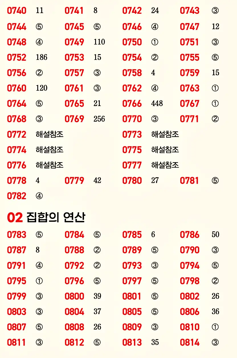 마플시너지 공통수학2 빠른답지 11p