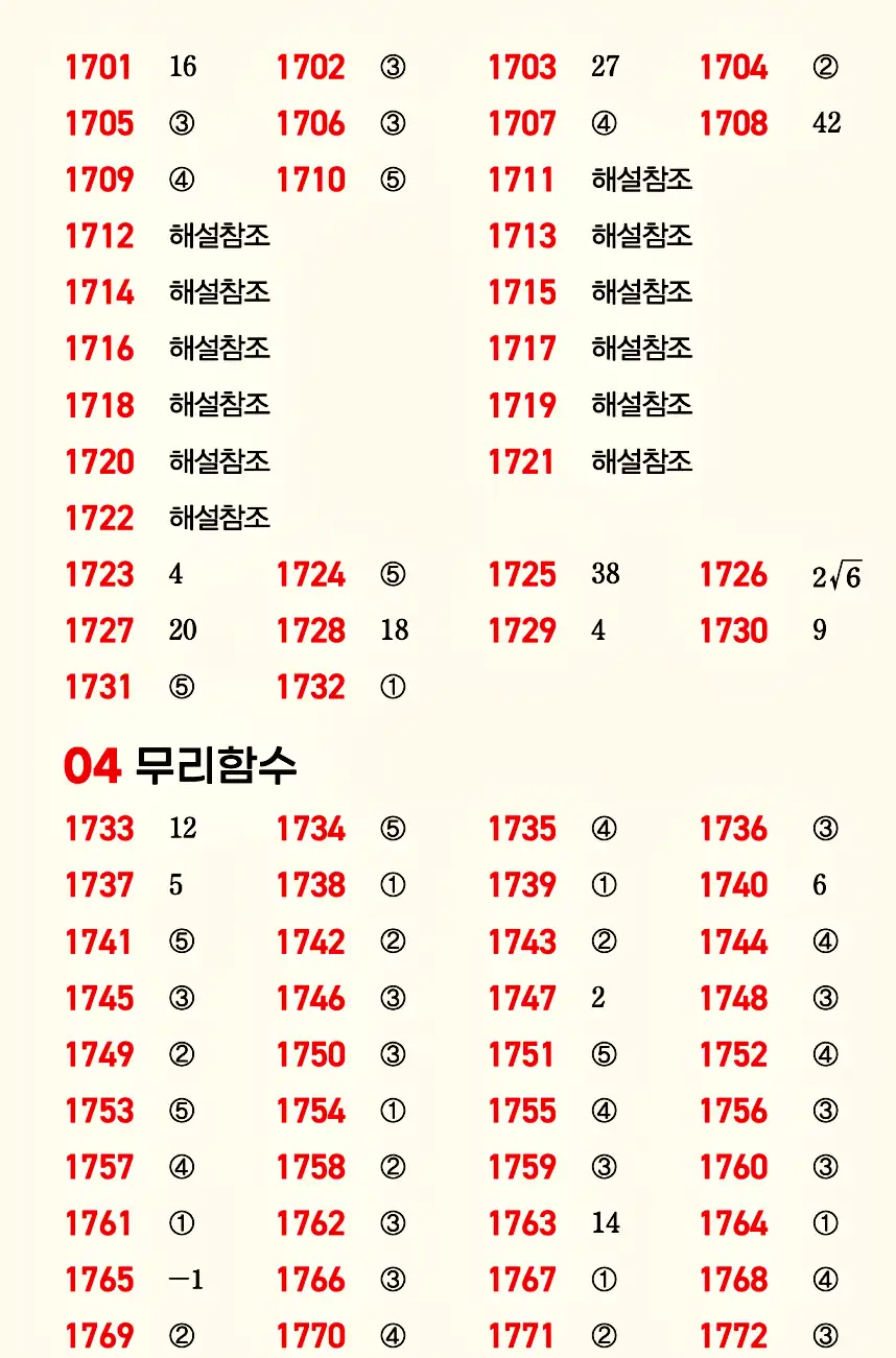 마플시너지 공통수학2 빠른답지 21p